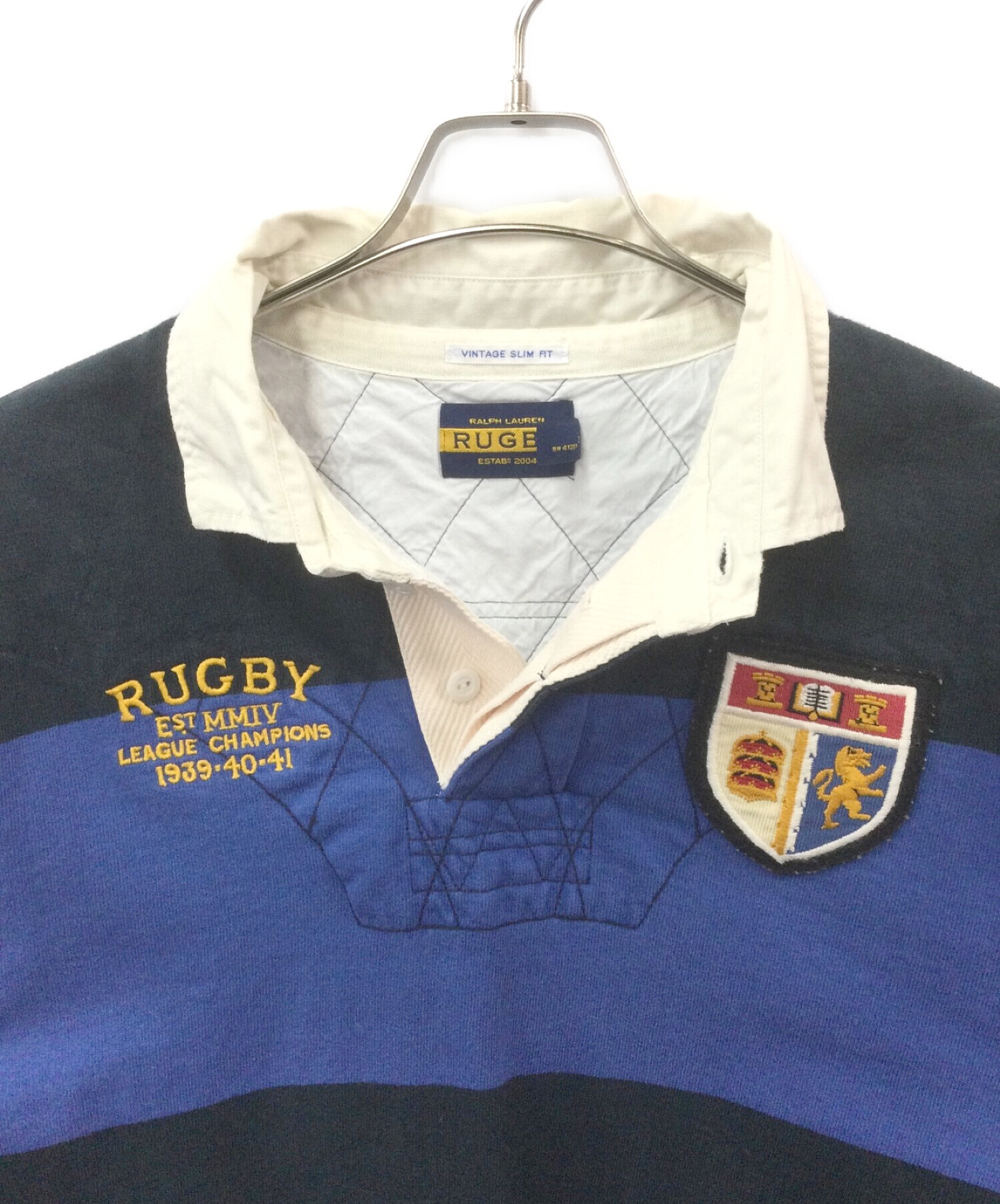 Rugby Ralph Lauren (ラグビーラルフローレン) ヴィンテージラガーシャツ ネイビー×ブルー サイズ:L