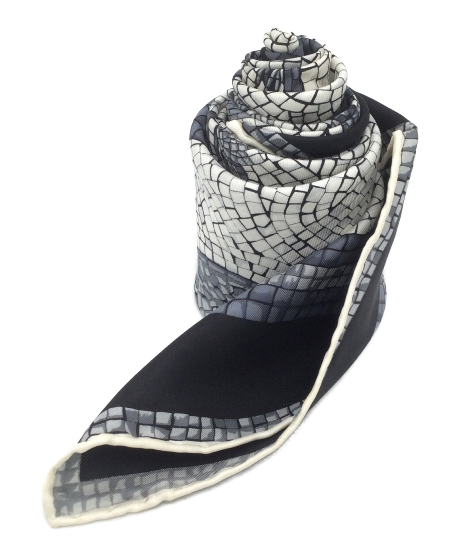 Christian Dior (クリスチャン ディオール) スクエアスカーフ シルクツイル ネイビー サイズ:90