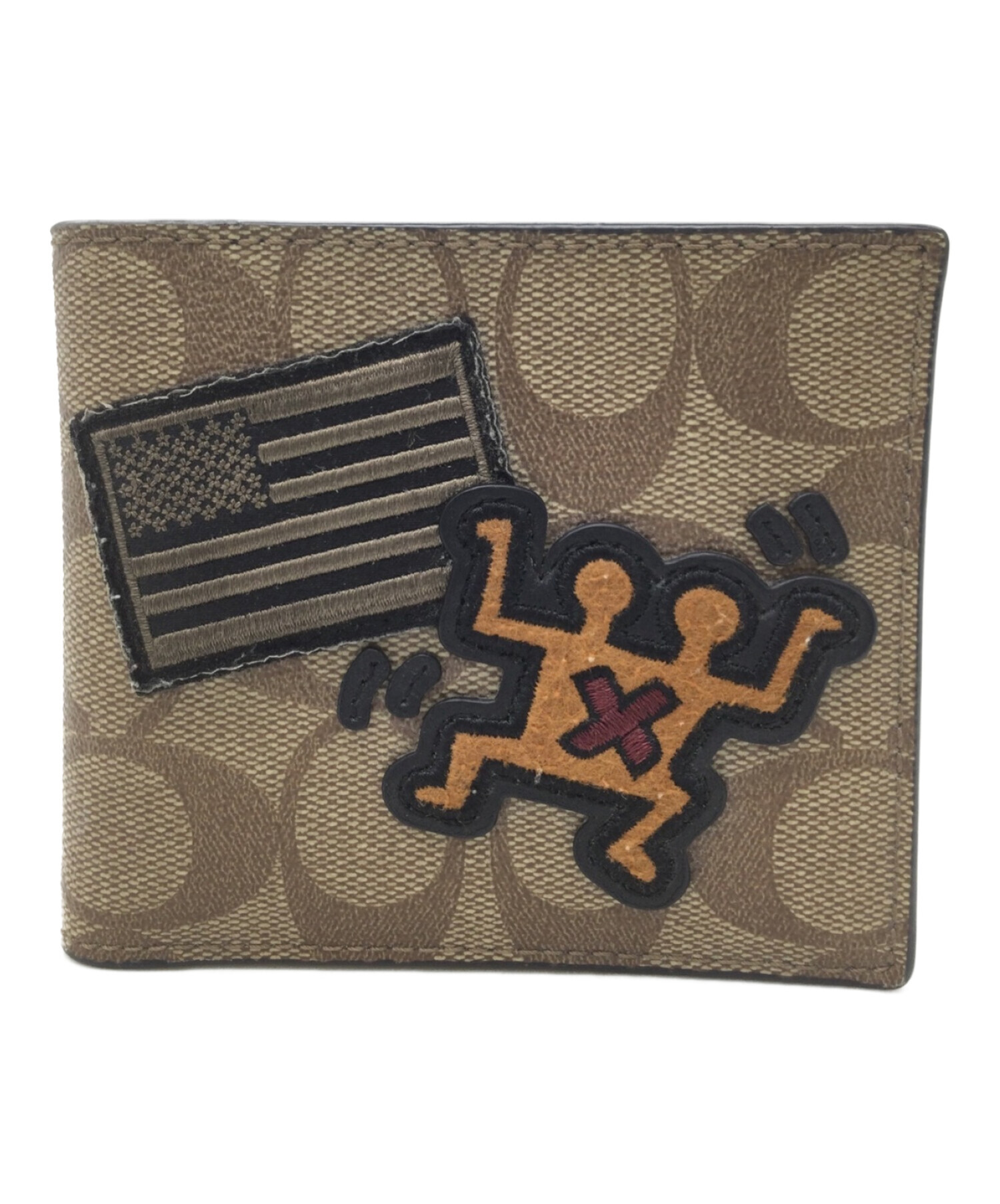 COACH (コーチ) Keith Haring (キースヘリング) シグネチャー 2つ折り財布 グリーン