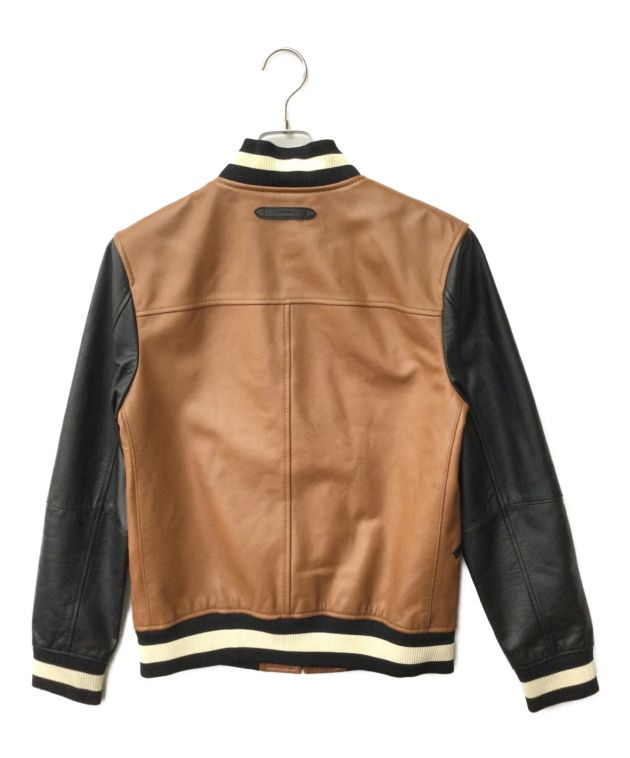 中古・古着通販】COACH (コーチ) Leather Varsity Jacket ブラウン