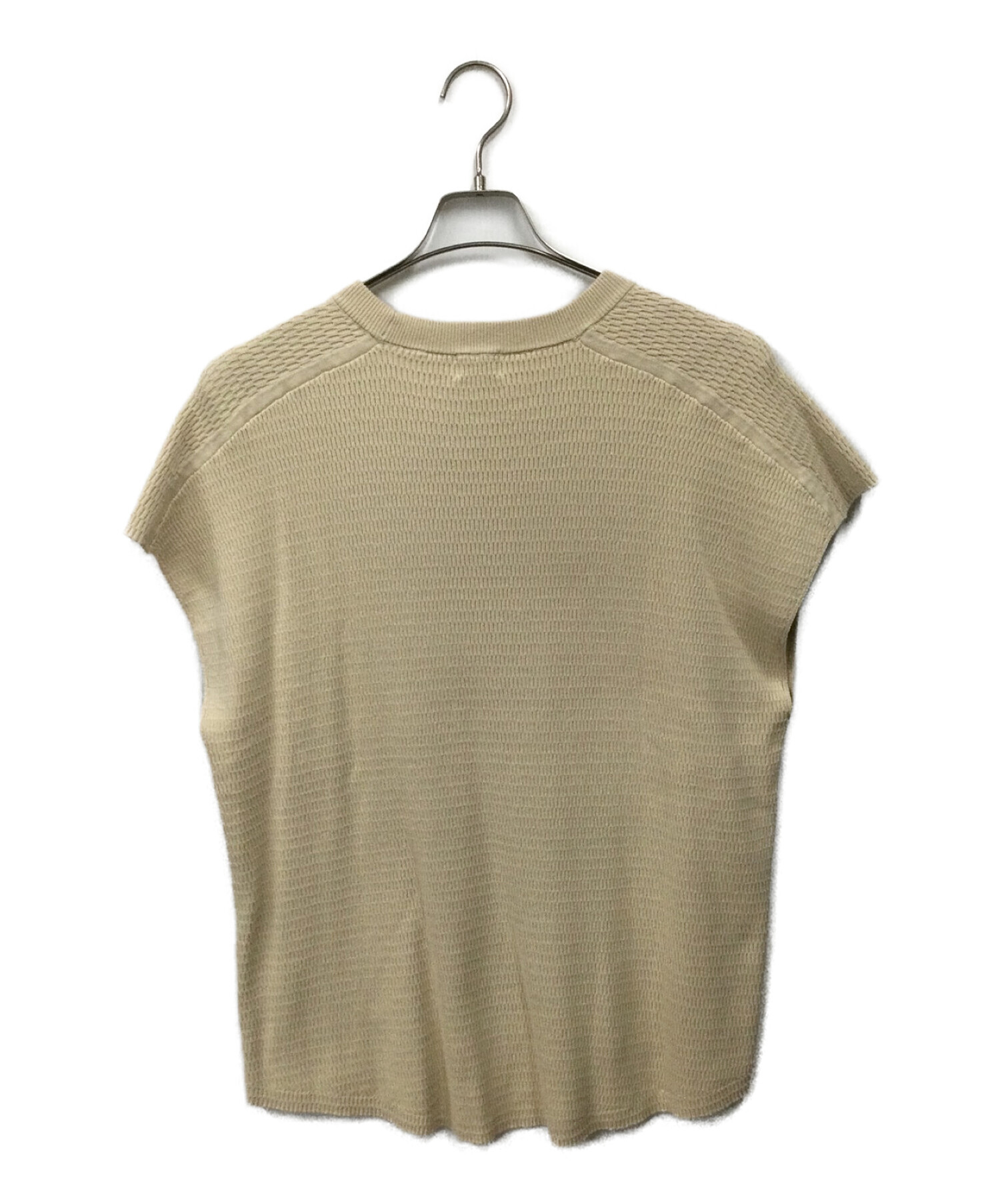 中古・古着通販】MANOF (マノフ) DECOLLETE OPEN KNIT TOPS ベージュ 