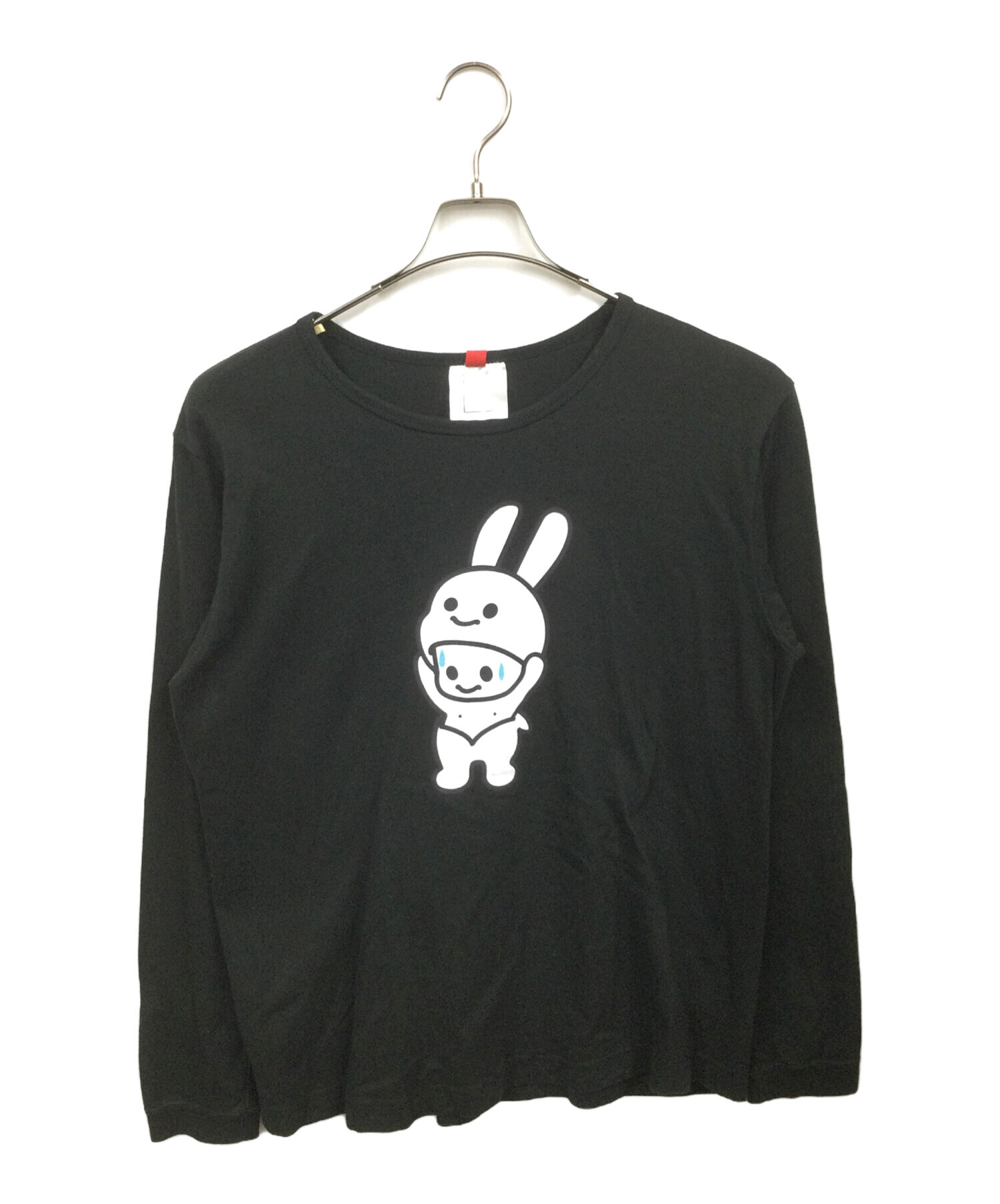 CUNE (キューン) UNE LS Tee　ウサギきぐるみ ブラック サイズ:L