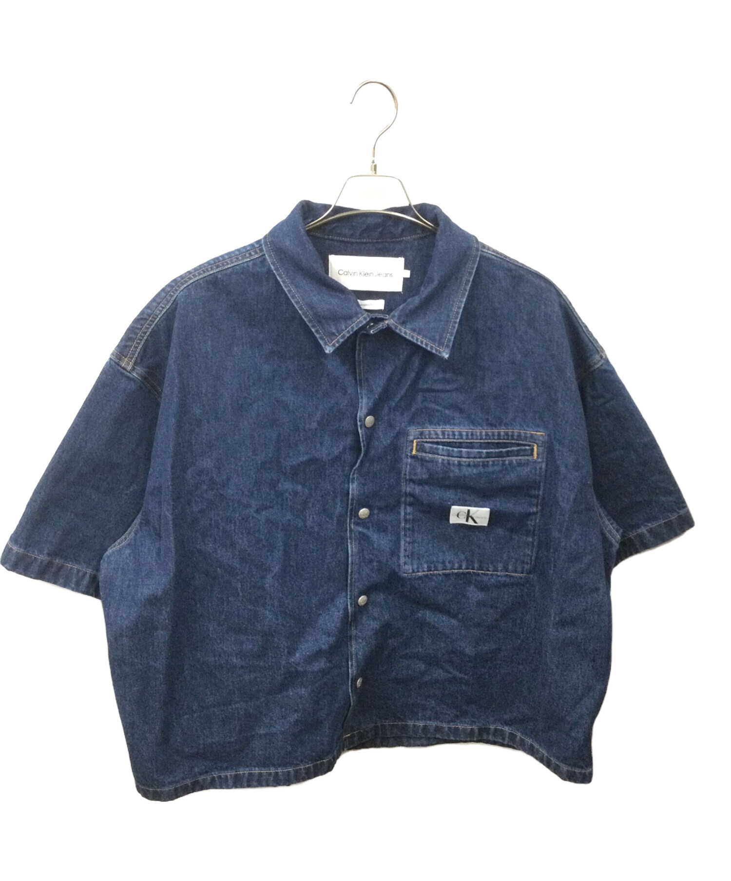 中古・古着通販】Calvin Klein Jeans (カルバンクラインジーンズ) ボクシーデニムシャツ インディゴ サイズ:L｜ブランド・古着通販  トレファク公式【TREFAC FASHION】スマホサイト