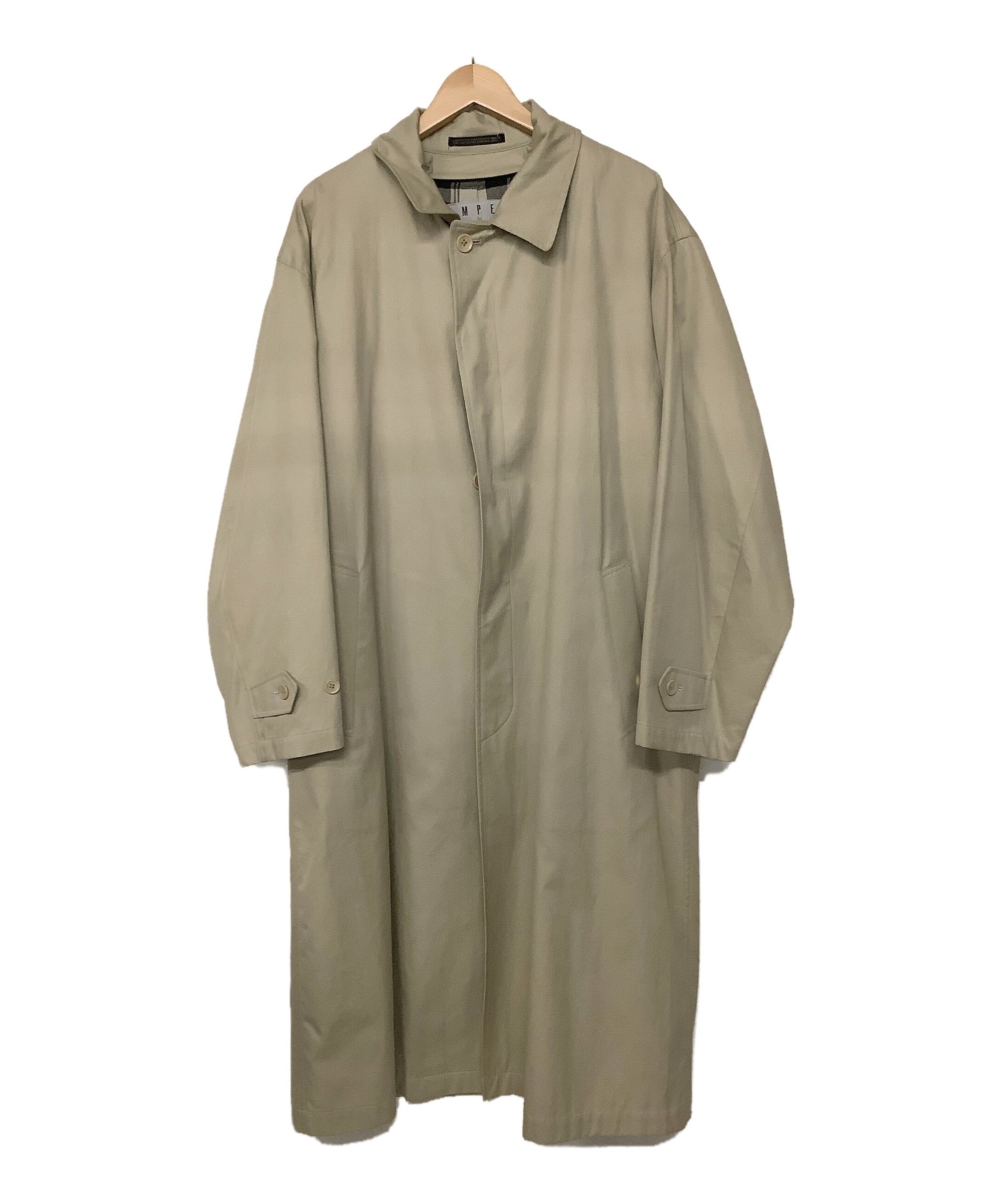 Yohji Yamamoto HOMME IMPERMEABLE (ヨウジヤマモトオムアンペリアブル) ステンカラーコート ベージュ サイズ:L