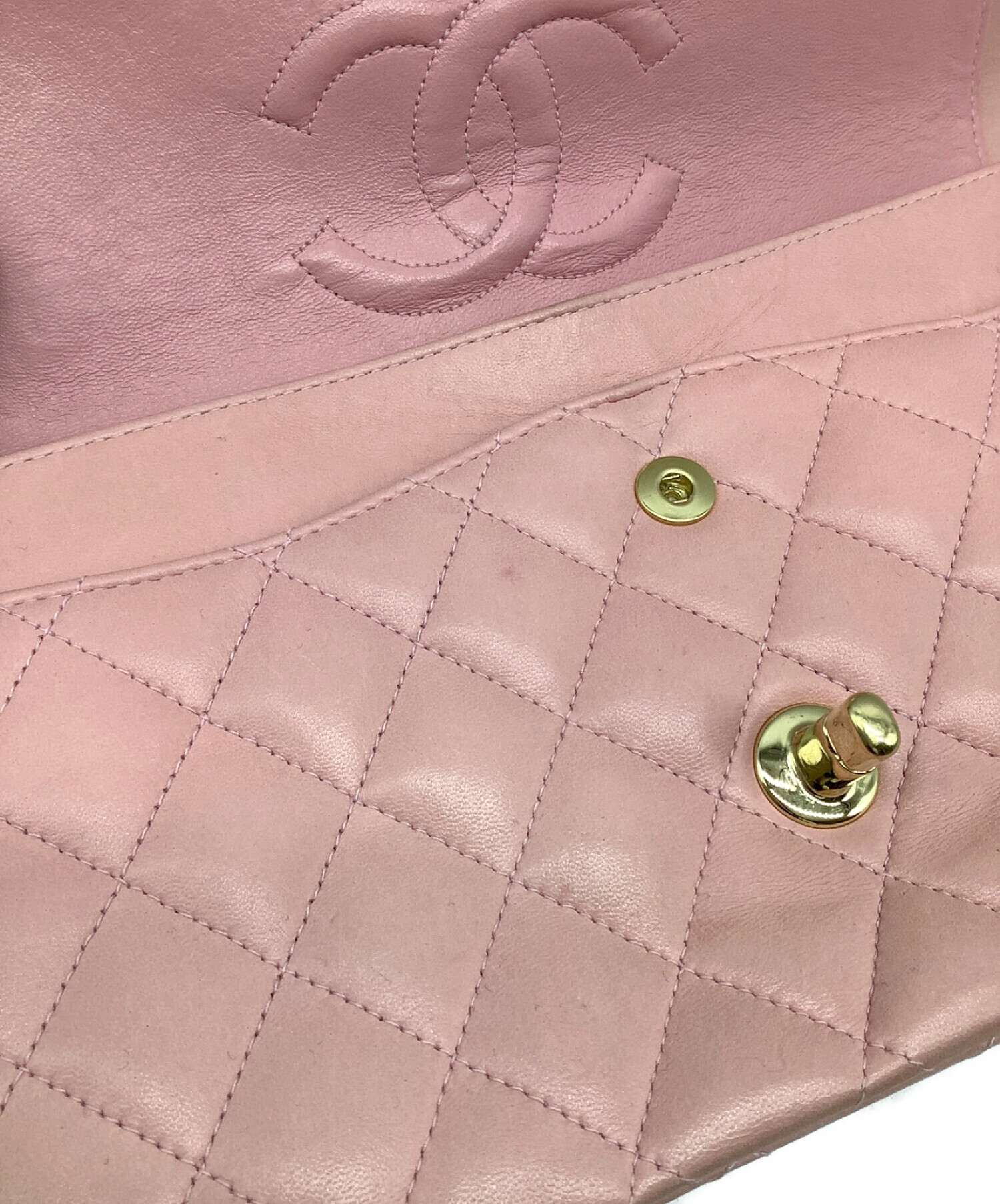 中古・古着通販】CHANEL (シャネル) シングルチェーンバッグ ピンク