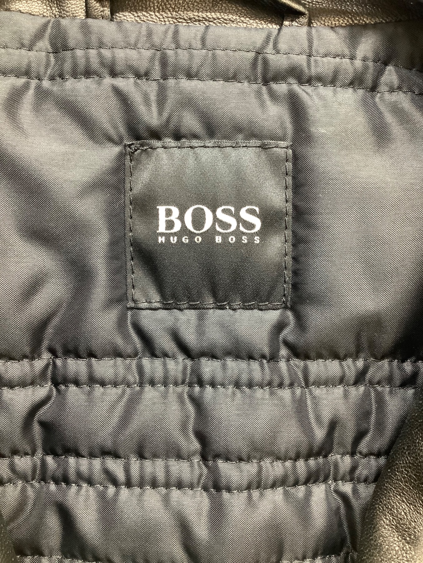 中古・古着通販】HUGO BOSS (ヒューゴ ボス) レザーコート ブラック