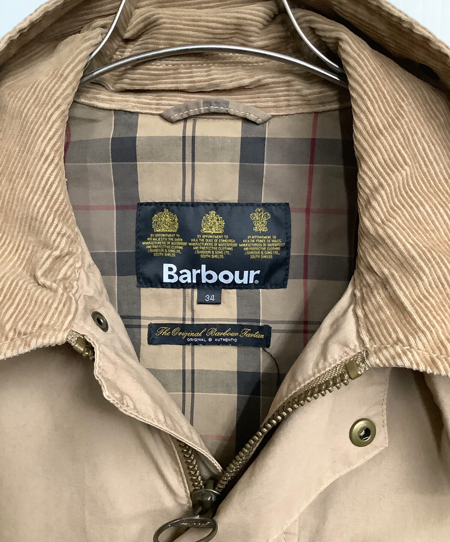 中古・古着通販】Barbour (バブアー) ステンカラーコート ライトブラウン サイズ:M(UK34)｜ブランド・古着通販  トレファク公式【TREFAC FASHION】スマホサイト