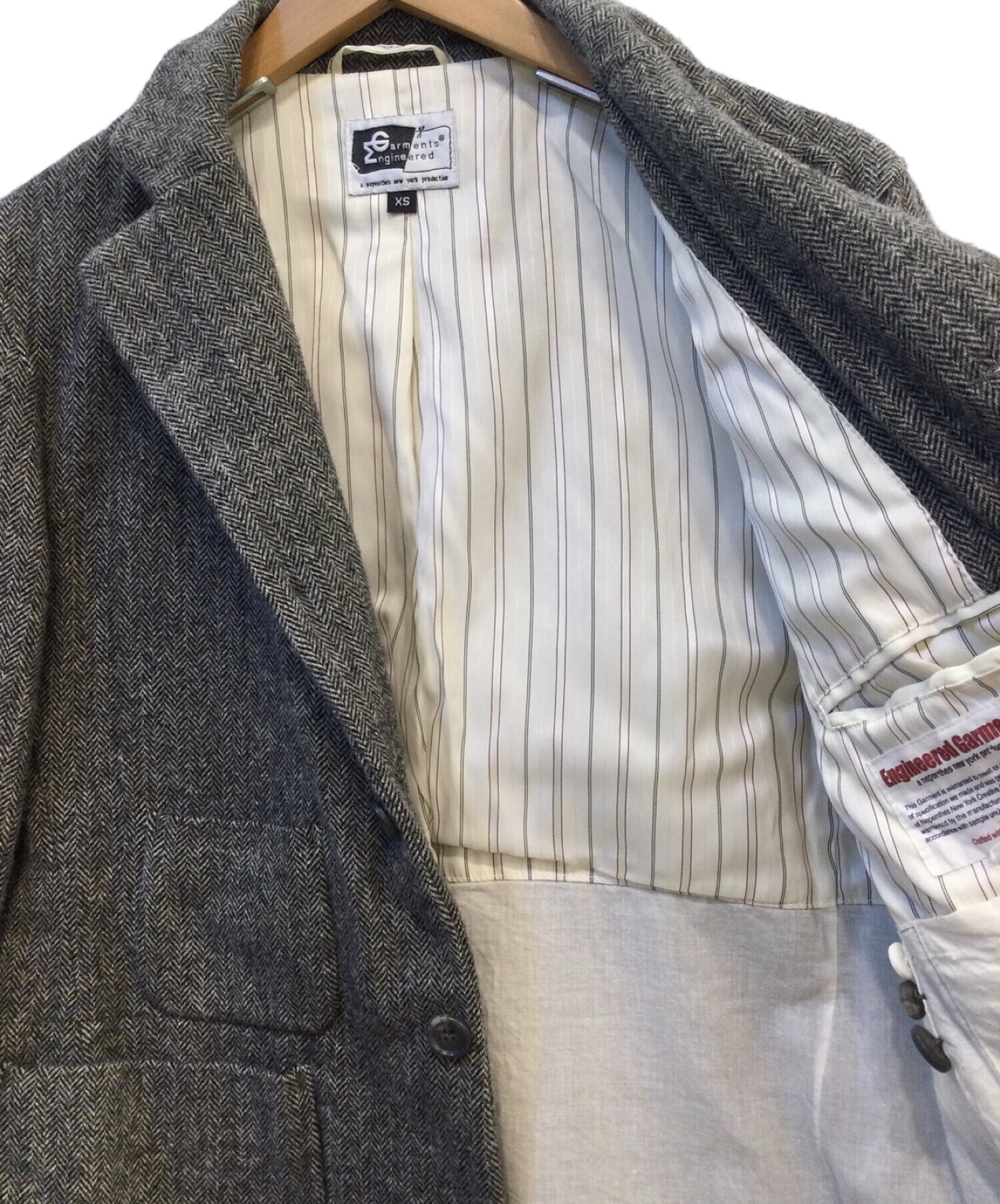 Engineered Garments (エンジニアドガーメンツ) ツイードウールジャケット グレー サイズ:XS