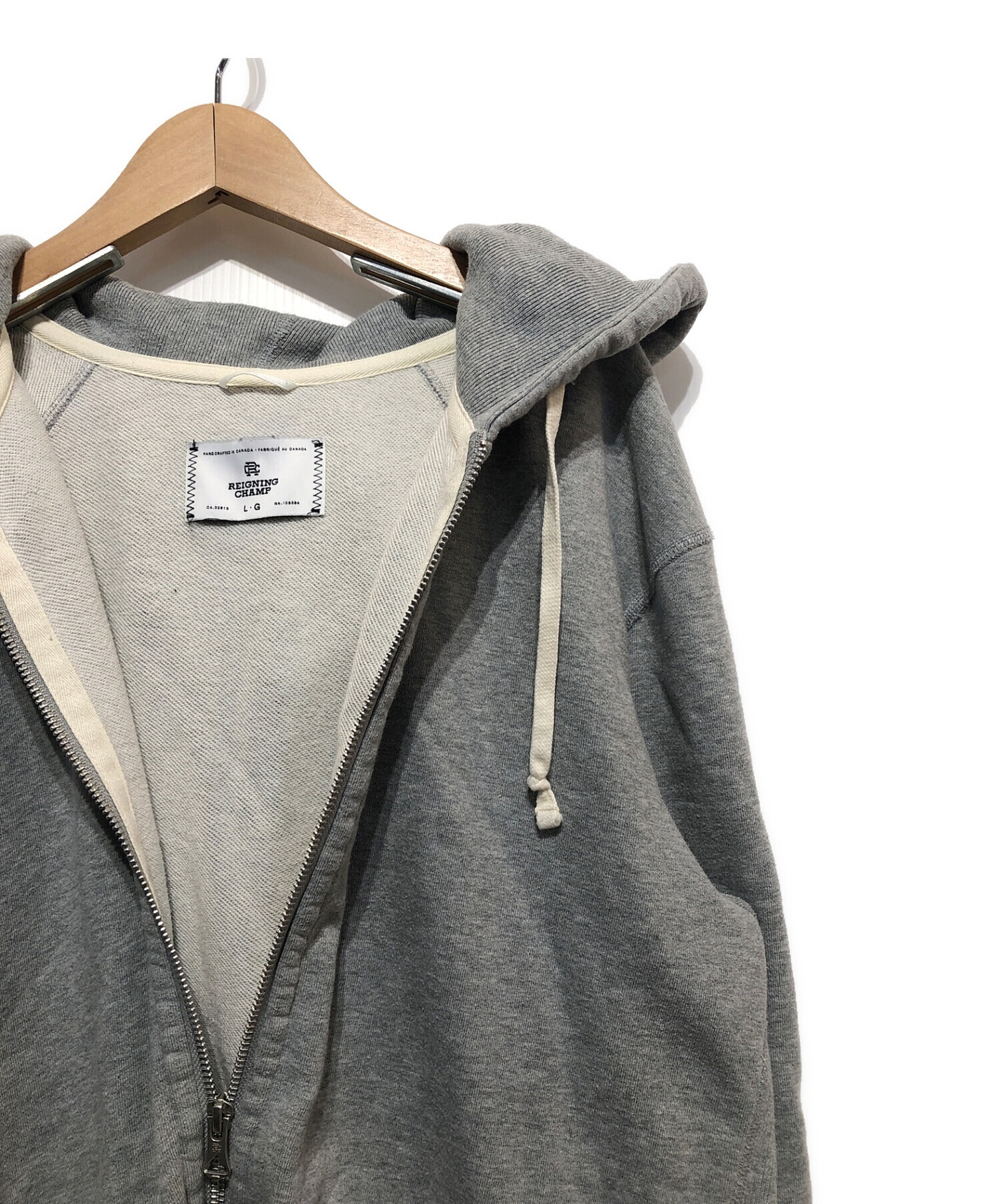 REIGNING CHAMP (レイニングチャンプ) ジップパーカー グレー サイズ:L/G