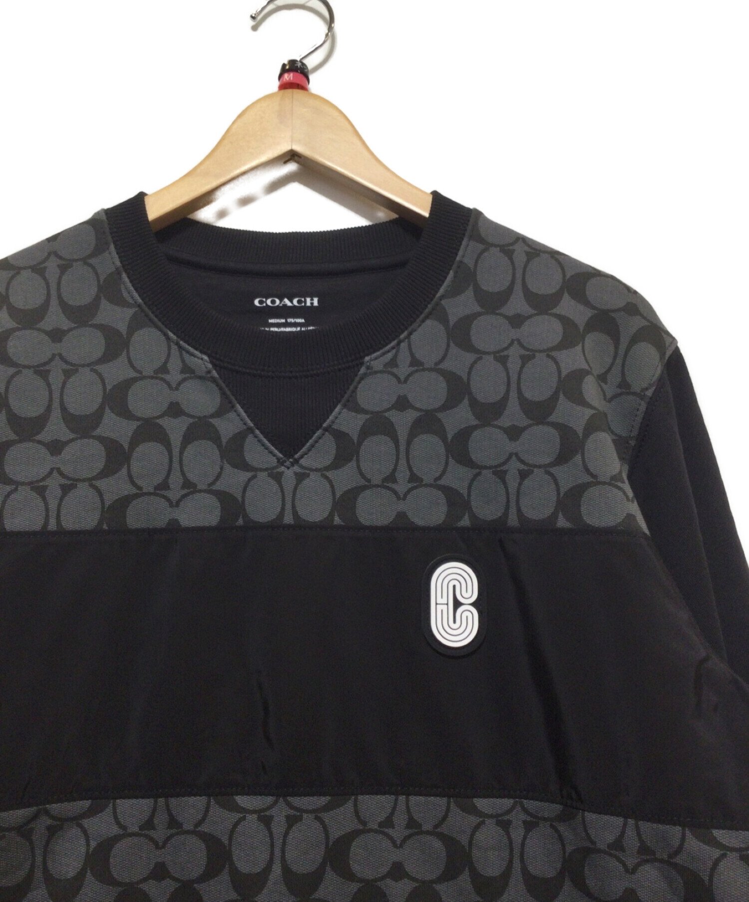 COACH (コーチ) シグネチャークルーネックスウェットシャツ ブラック サイズ:M
