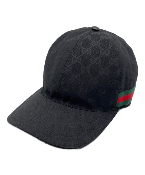 中古・古着通販】GUCCI (グッチ) キャップ ブラック サイズ:M 58