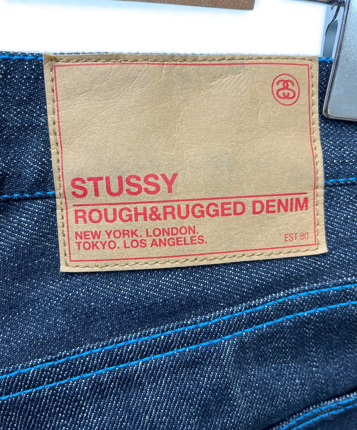 stussy (ステューシー) バックロゴデニムハーフパンツ インディゴ サイズ:34