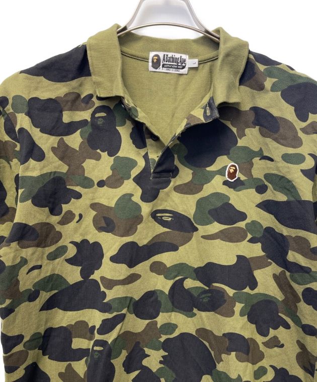 A BATHING APE (ア ベイシング エイプ) ポロシャツ カーキ サイズ:L