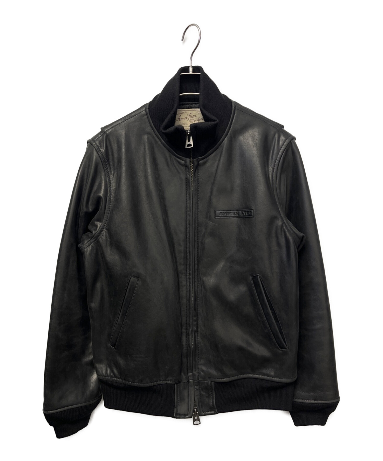 AVIREX (アヴィレックス) カウレザータンカースジャケット ブラック サイズ:L