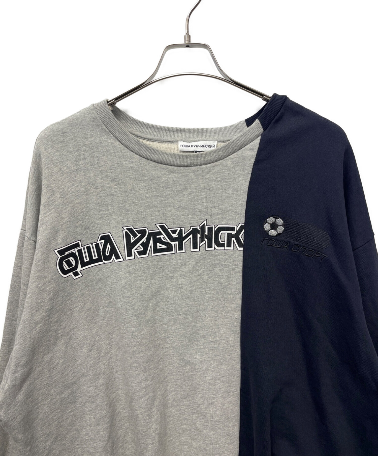 Gosha Rubchinskiy (ゴーシャラブチンスキー) コンボスウェット グレー×ネイビー サイズ:M