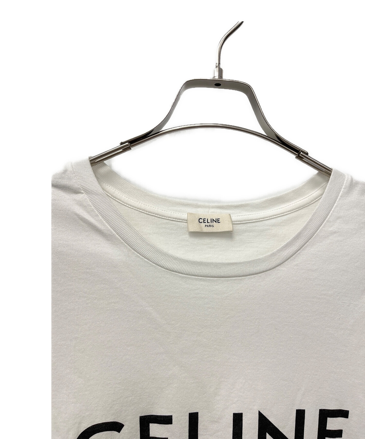 CELINE (セリーヌ) ロゴプリントTシャツ ホワイト サイズ:XXL