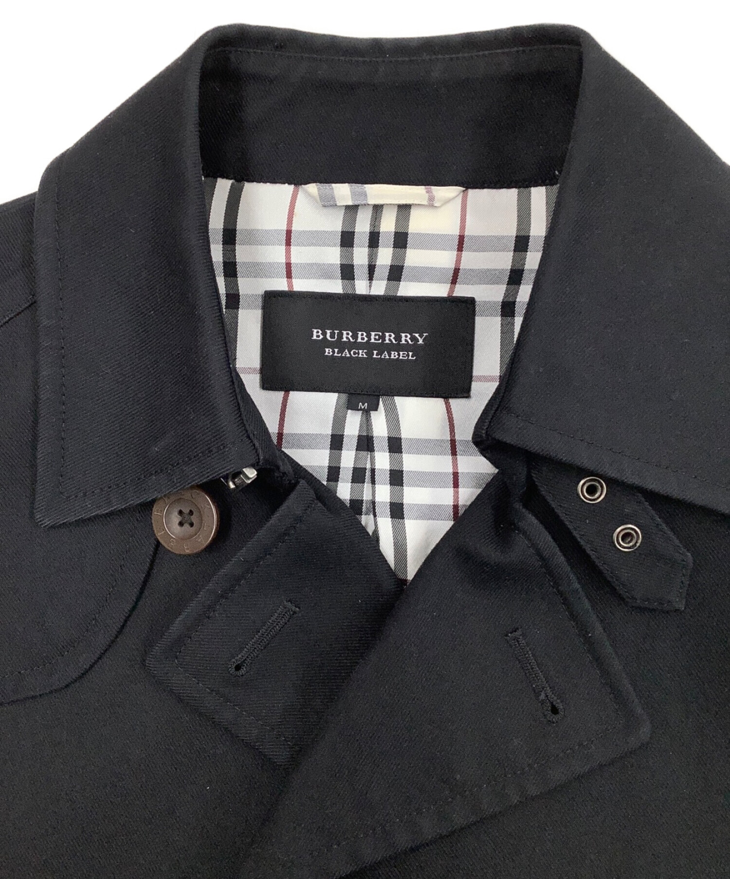 BURBERRY BLACK LABEL (バーバリーブラックレーベル) ハーフコート ブラック サイズ:M