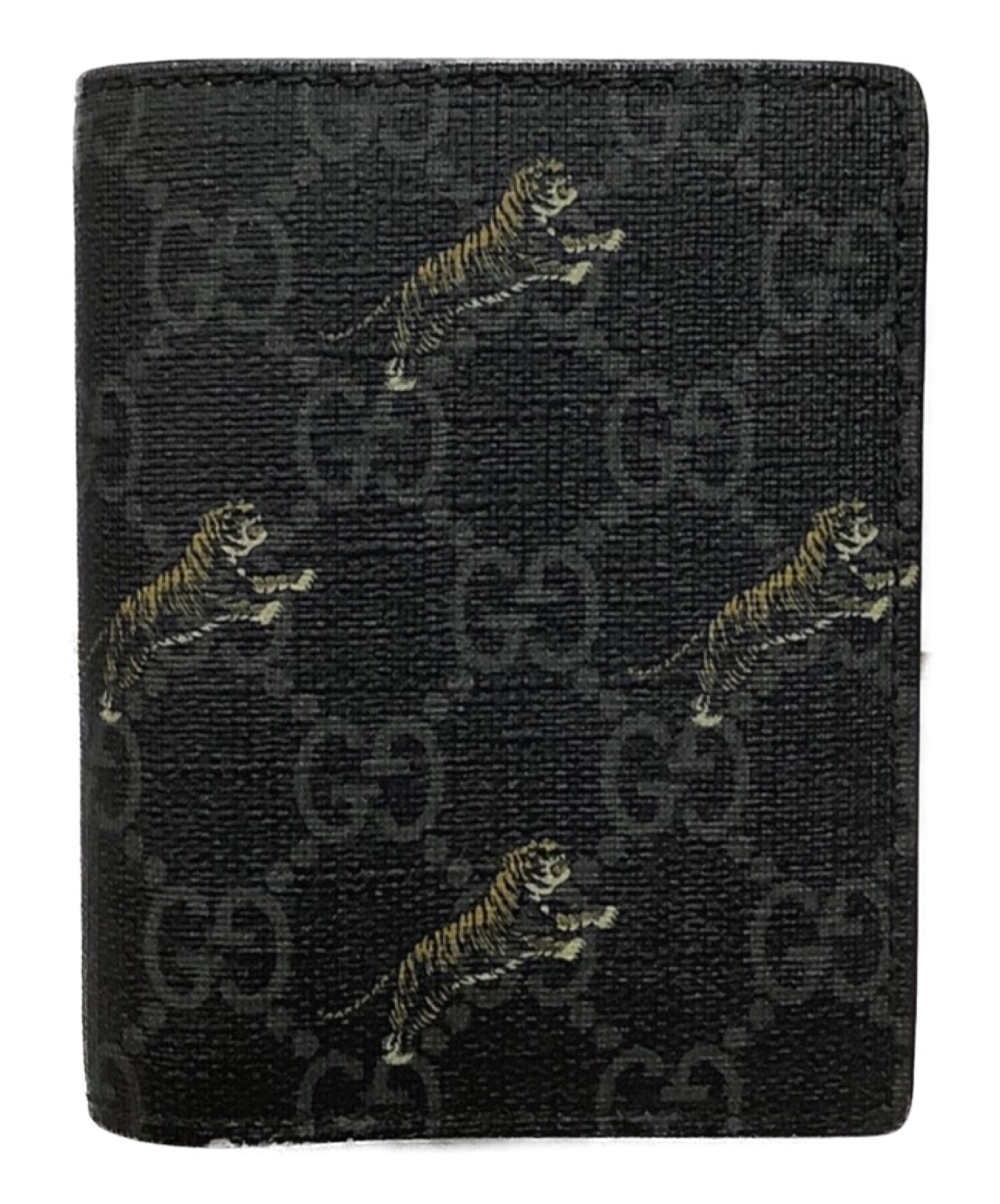 中古・古着通販】GUCCI (グッチ) タイガープリントウォレット ブラック