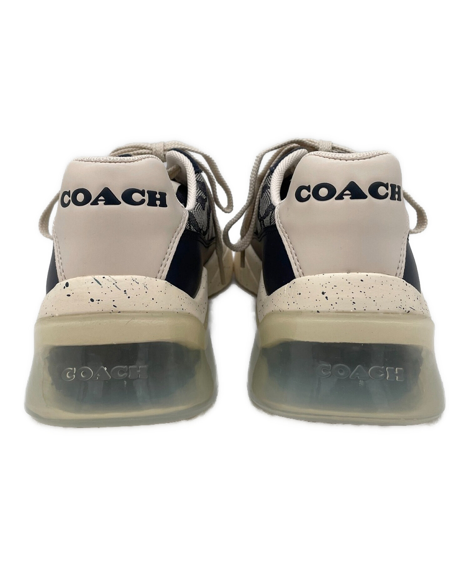 COACH (コーチ) CitySole ランナー・シグネチャー ジャカード ネイビー×アイボリー サイズ:25.5