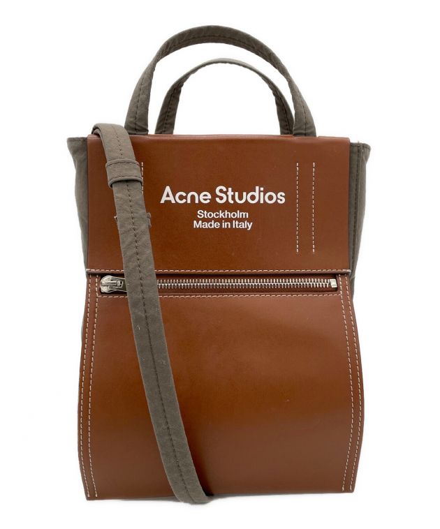 ACNE STUDIOS (アクネストゥディオス) ペイパリーナイロントートバッグ オリーブ×ブラウン