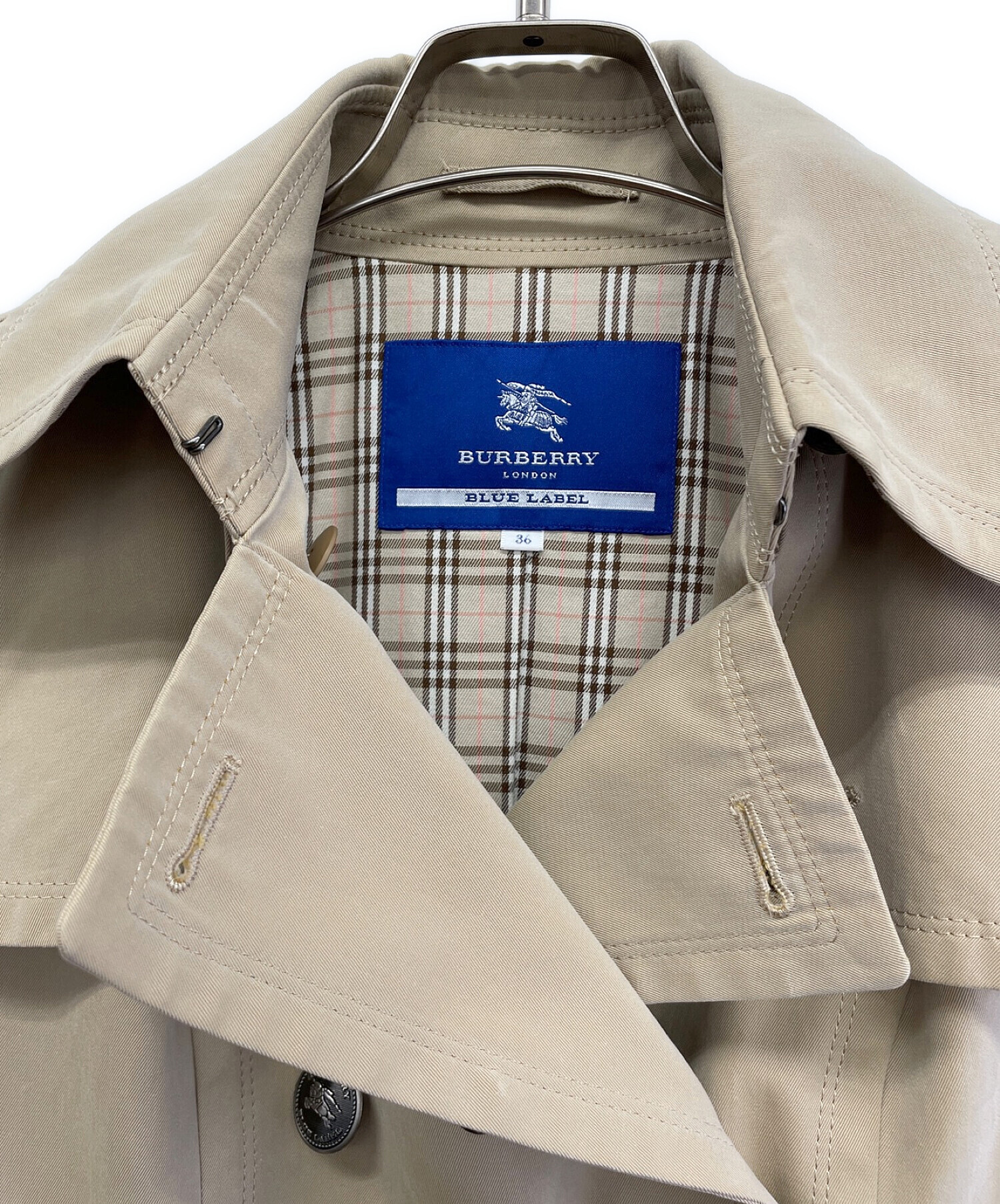 中古・古着通販】BURBERRY BLUE LABEL (バーバリーブルーレーベル) トレンチコート ベージュ サイズ:36｜ブランド・古着通販  トレファク公式【TREFAC FASHION】スマホサイト