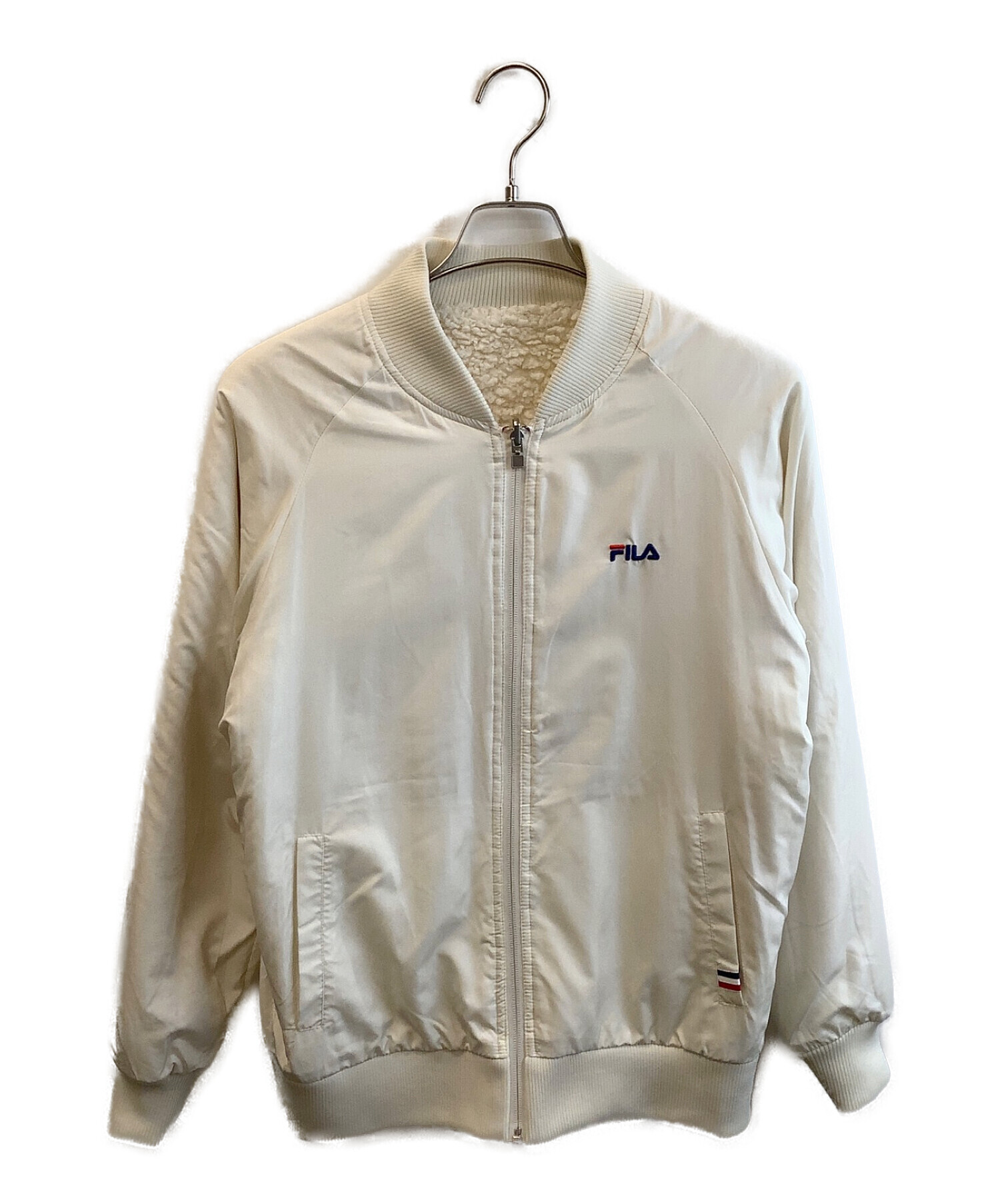 中古・古着通販】FILA (フィラ) リバーシブルブルゾン ホワイト サイズ