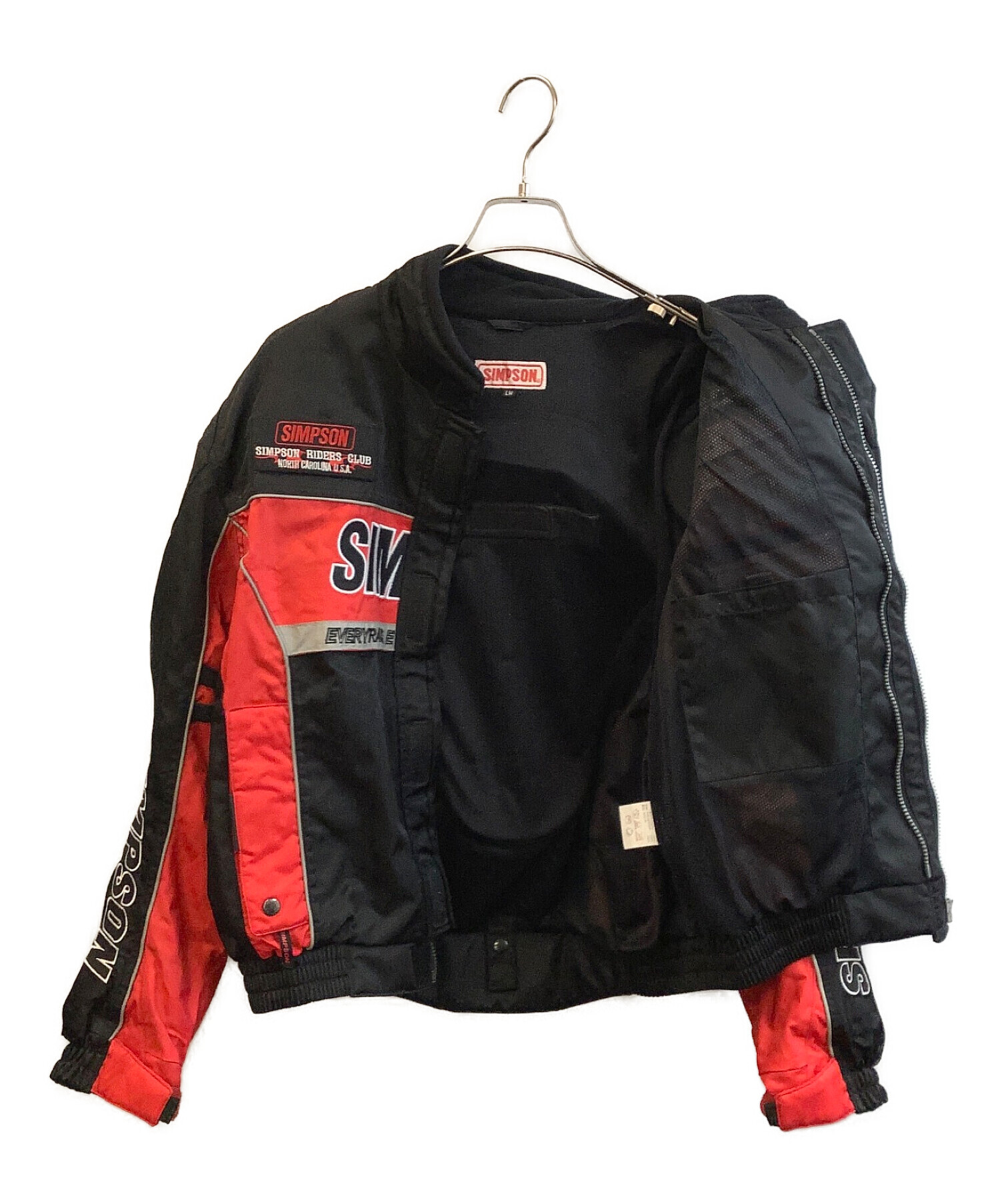 SIMPSON (シンプソン) バイク用ライディングジャケット レッド×ブラック サイズ:L