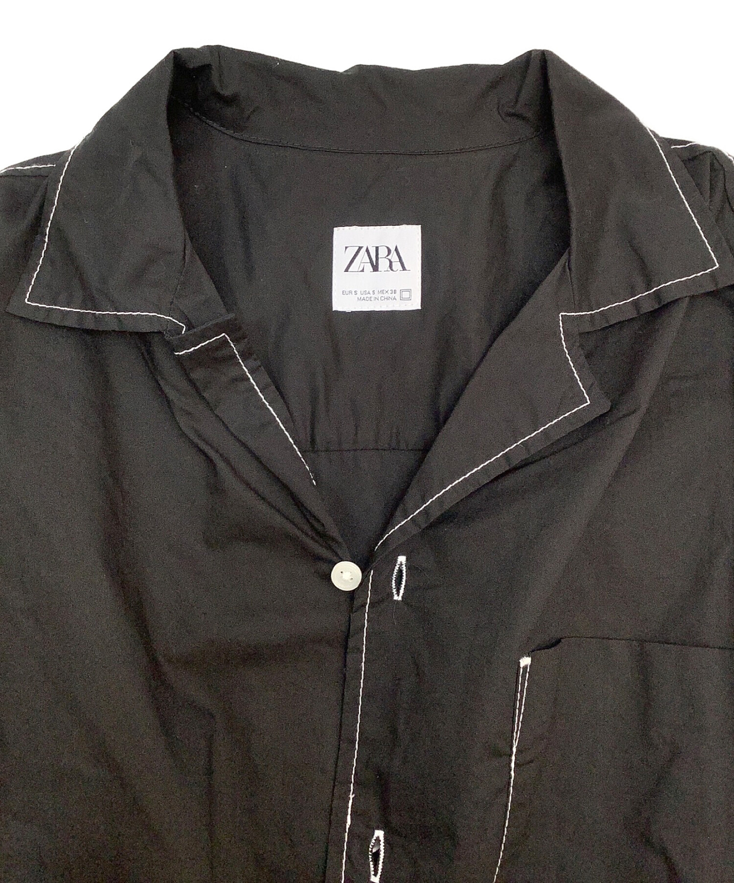 ZARA (ザラ) ビッグシルエットシャツ ブラック サイズ:S