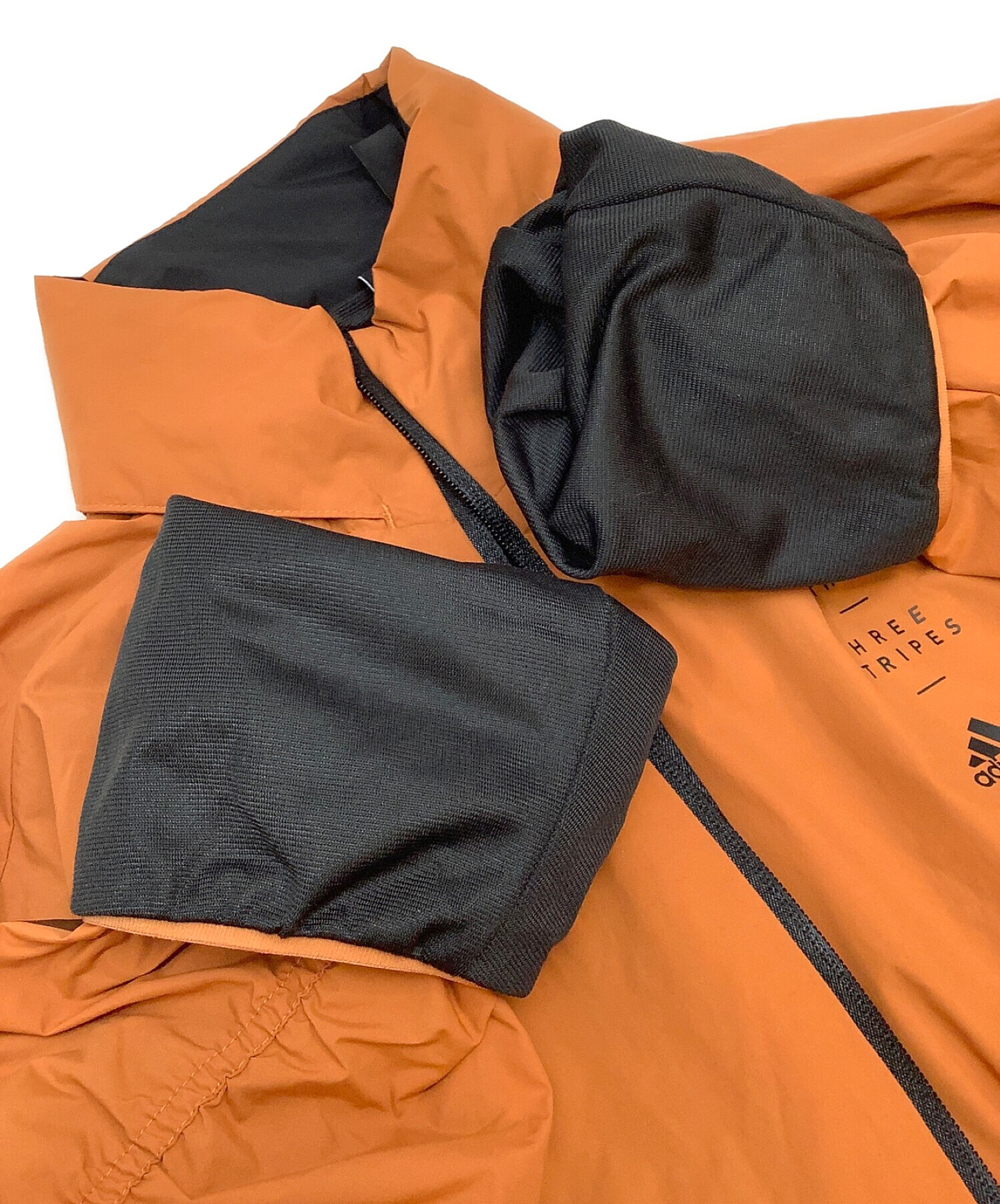 adidas (アディダス) ナイロンジャケット オレンジ×ブラック サイズ:L