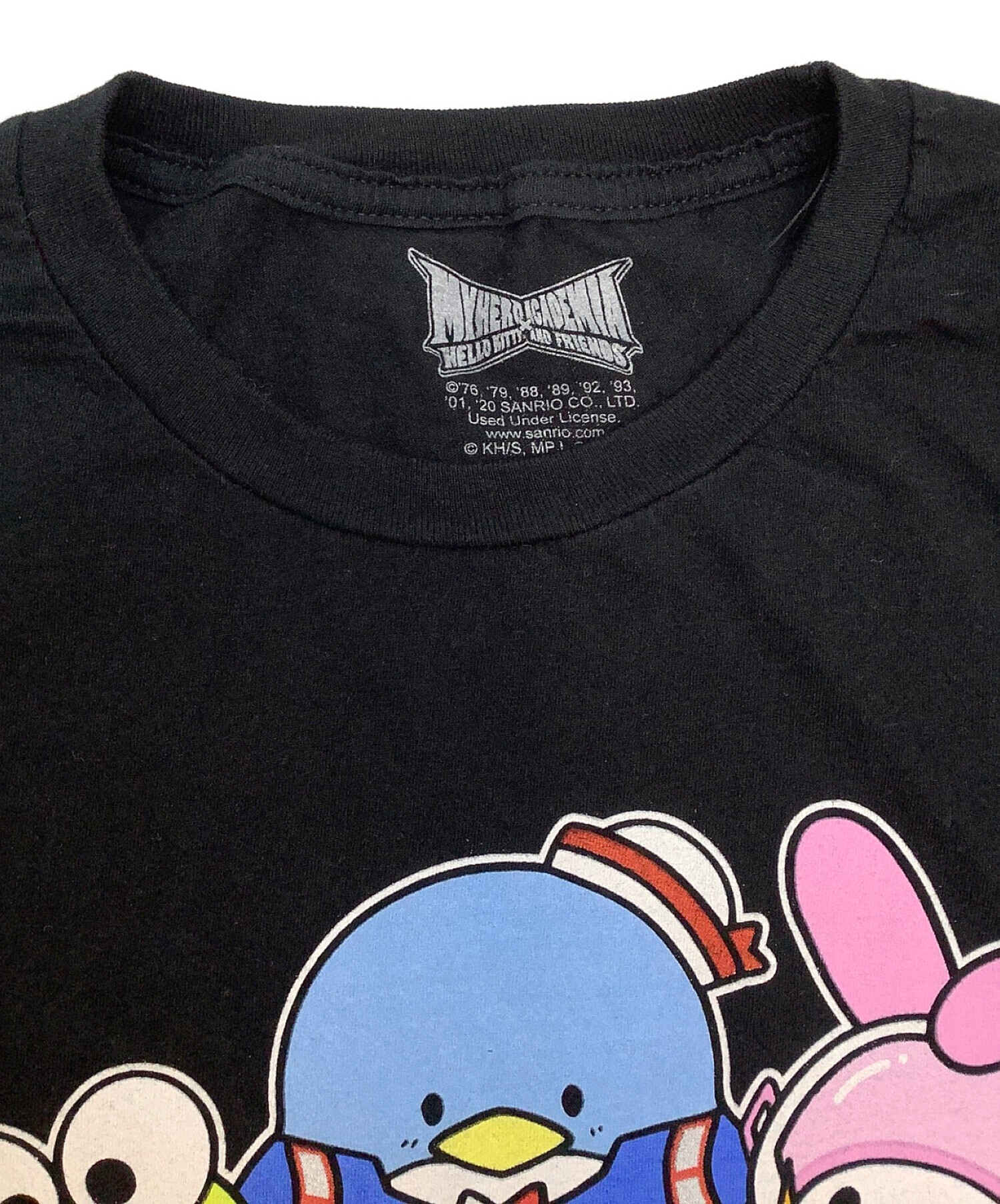 Sanrio×僕のヒーローアカデミア (サンリオ×ボクノヒーローアカデミア) プリントTシャツ ブラック サイズ:XL