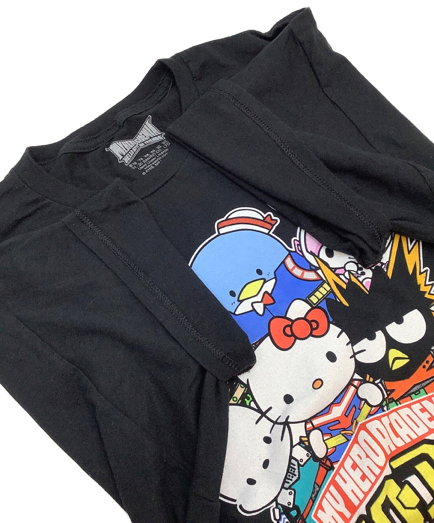 Sanrio×僕のヒーローアカデミア (サンリオ×ボクノヒーローアカデミア) プリントTシャツ ブラック サイズ:XL