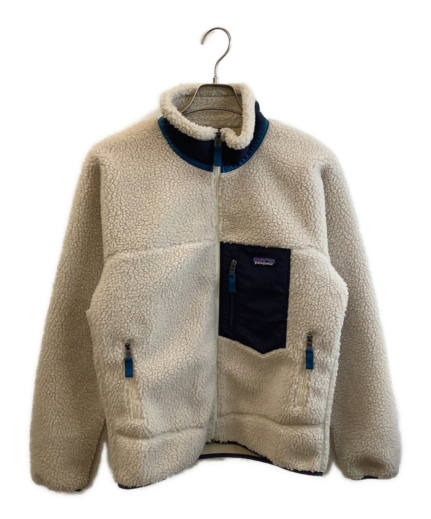 Patagonia (パタゴニア) クラシックレトロXジャケット アイボリー×ネイビー サイズ:S