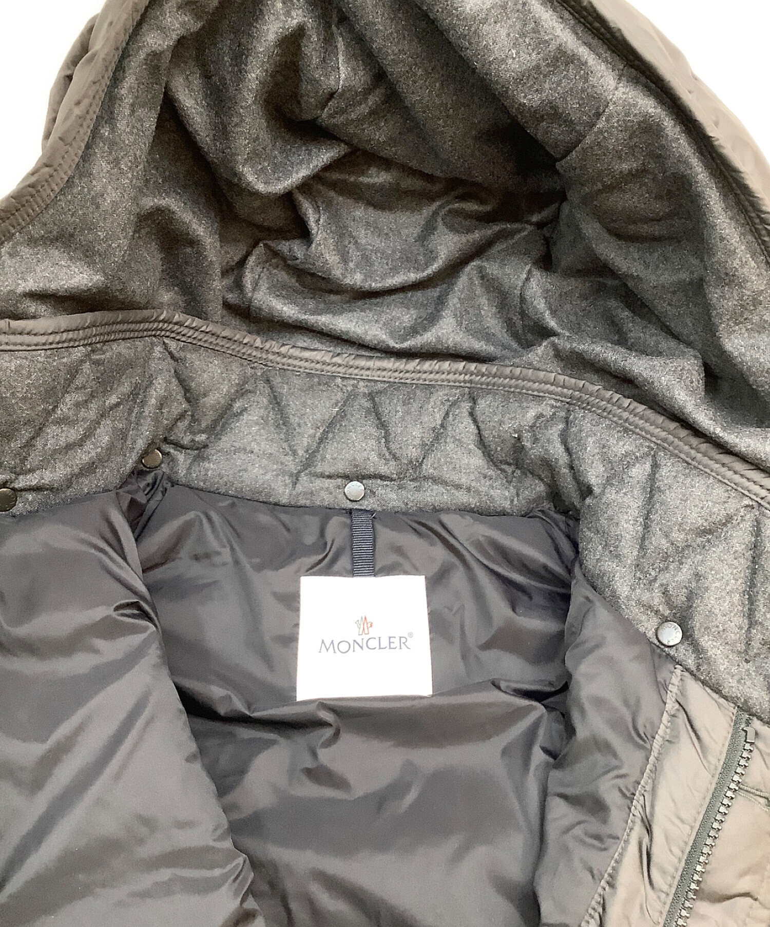MONCLER (モンクレール) ダウンジャケット グレー×ブラック サイズ:3