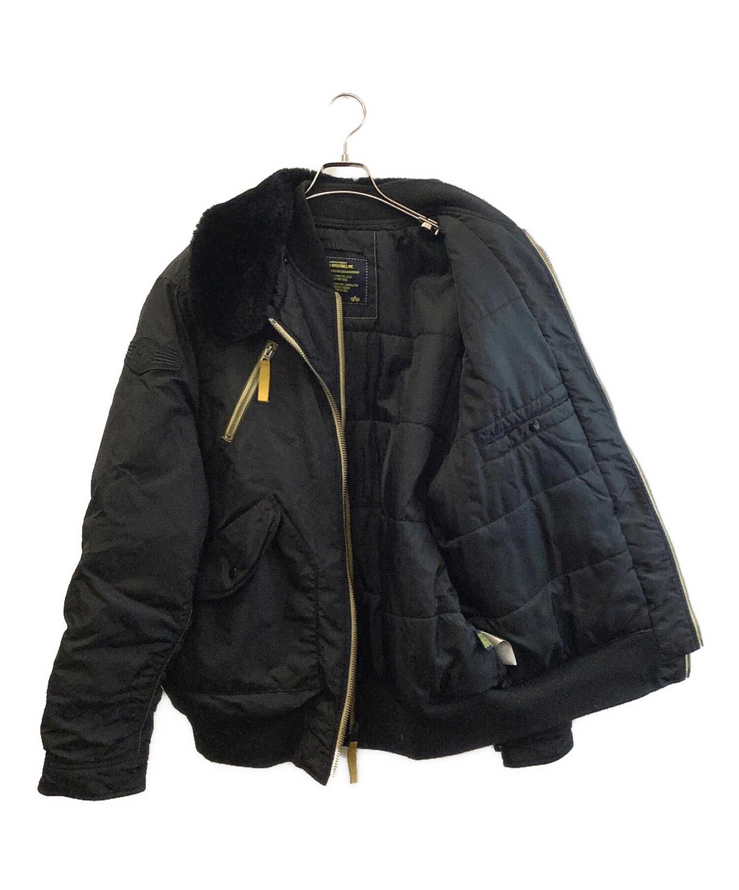 ALPHA (アルファ) ミリタリージャケット ブラック サイズ:3L