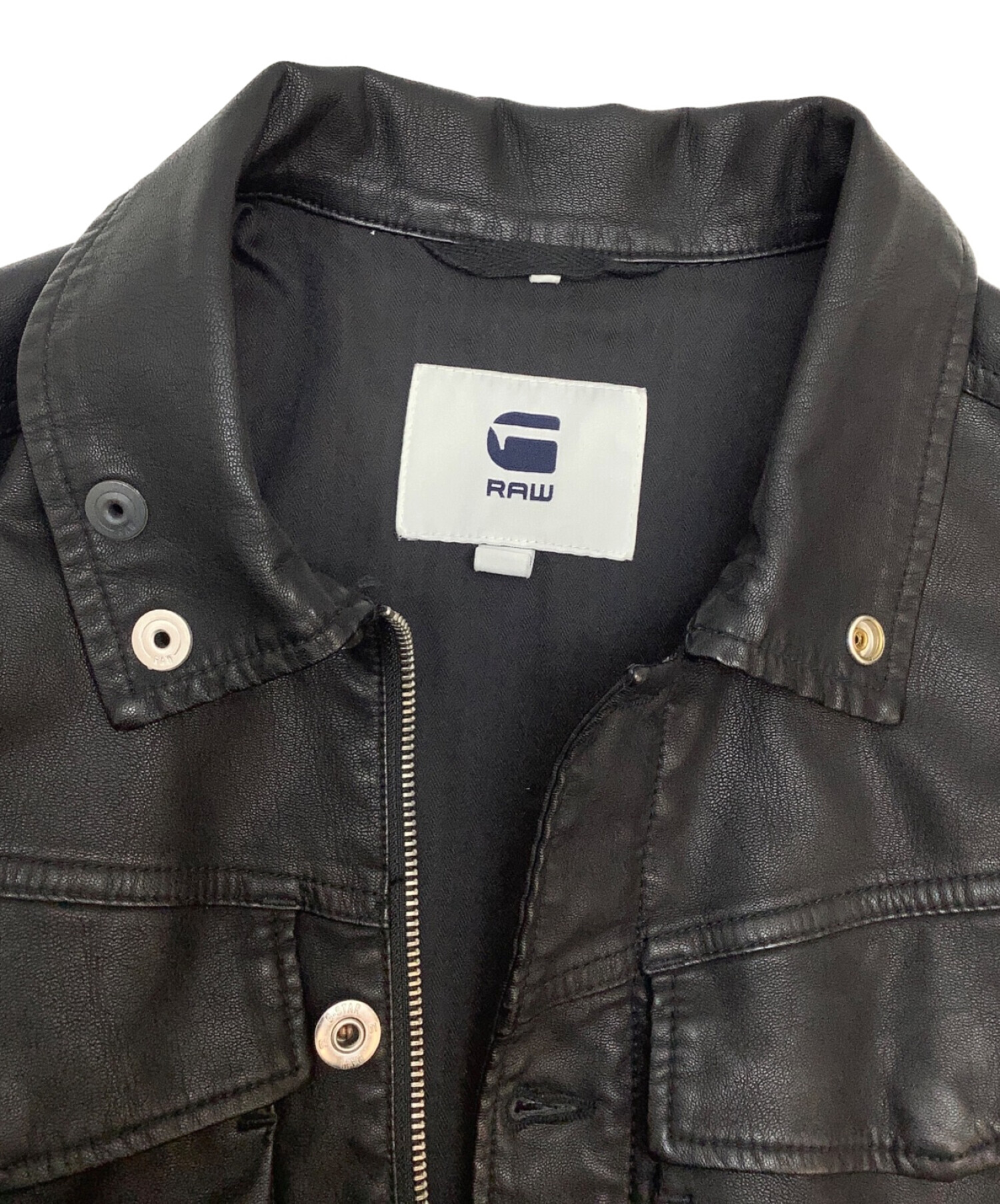 G-STAR RAW (ジースターロゥ) フェイクレザージャケット ブラック サイズ:M