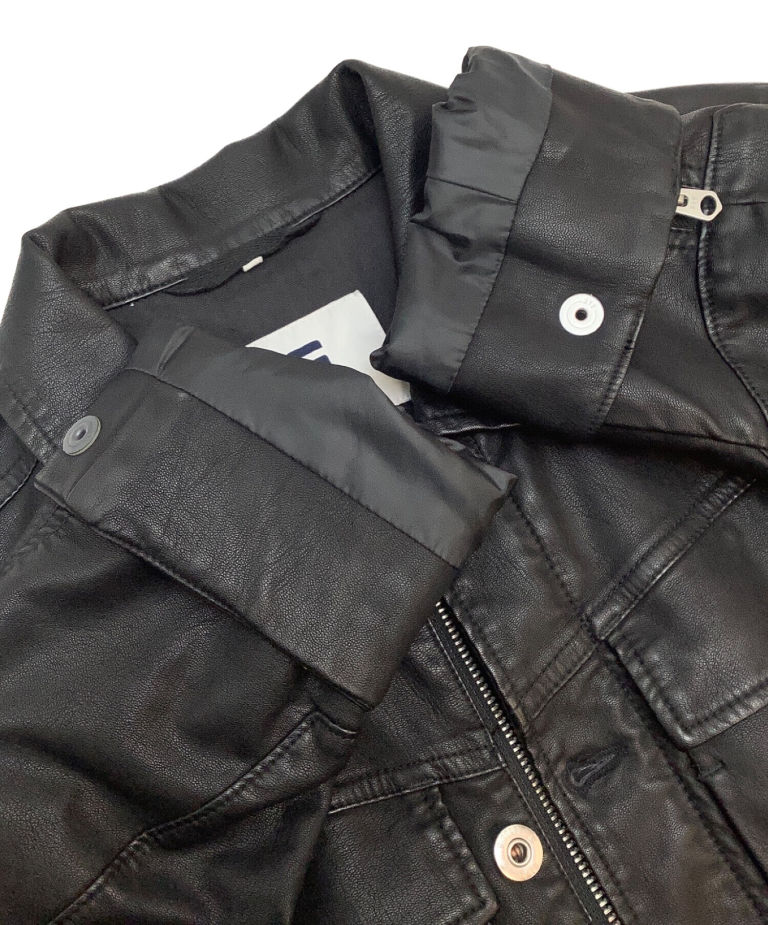 G-STAR RAW (ジースターロゥ) フェイクレザージャケット ブラック サイズ:M