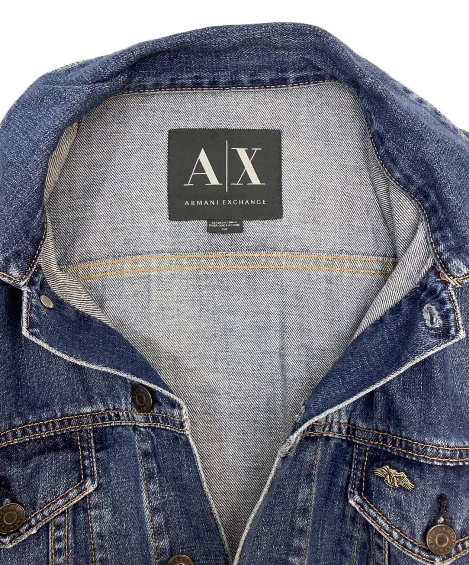 中古・古着通販】ARMANI EXCHANGE (アルマーニ エクスチェンジ) デニムジャケット インディゴ サイズ:S｜ブランド・古着通販  トレファク公式【TREFAC FASHION】スマホサイト