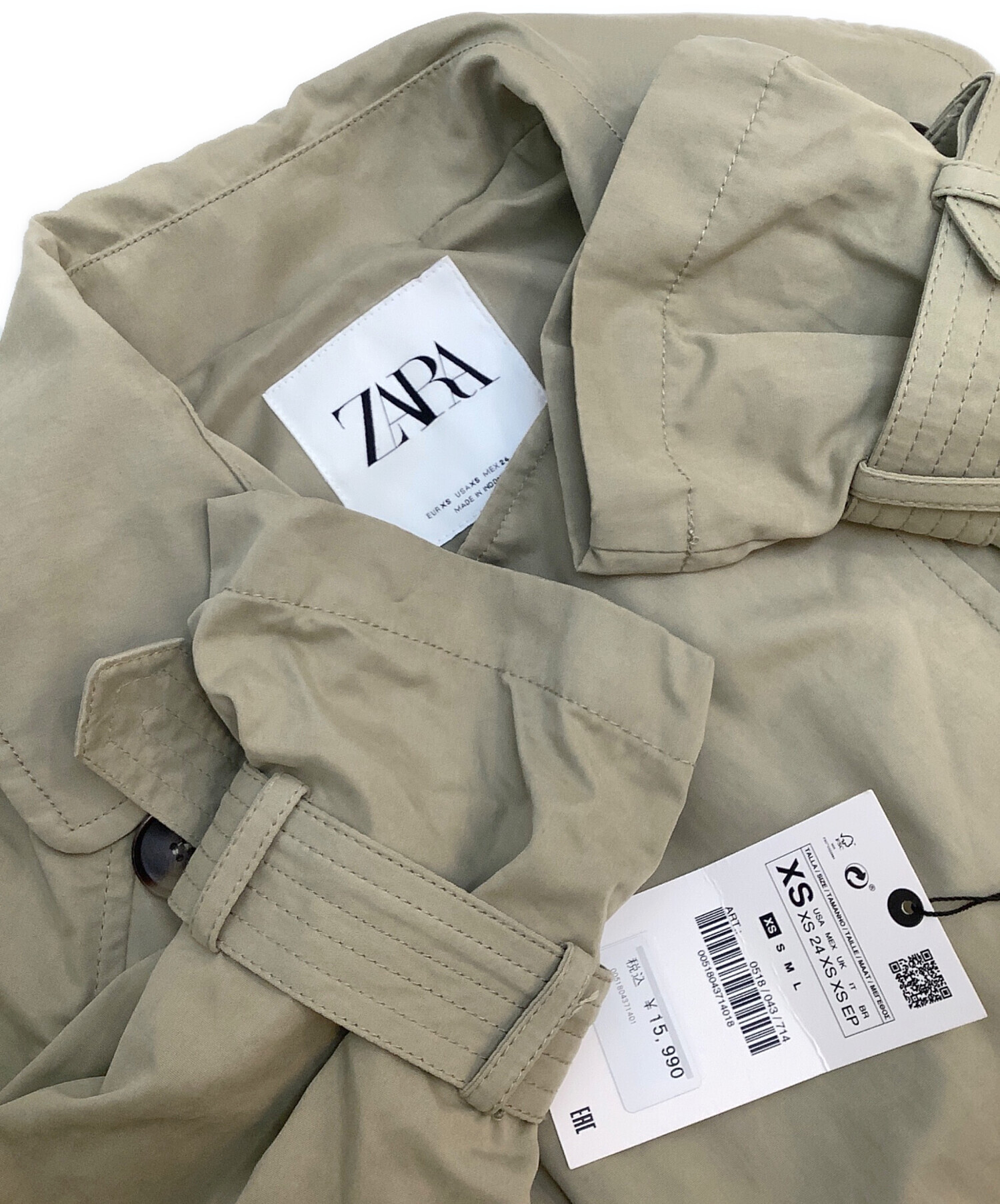 中古・古着通販】ZARA (ザラ) トレンチコート ベージュ サイズ:XS 未使用品｜ブランド・古着通販 トレファク公式【TREFAC  FASHION】スマホサイト