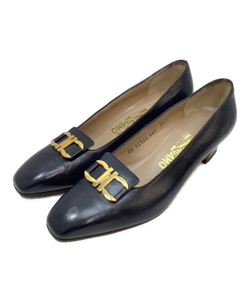 【中古・古着通販】Salvatore Ferragamo (サルヴァトーレ フェラガモ) パンプス ネイビー サイズ:7 1/2｜ブランド・古着通販  トレファク公式【TREFAC FASHION】スマホサイト