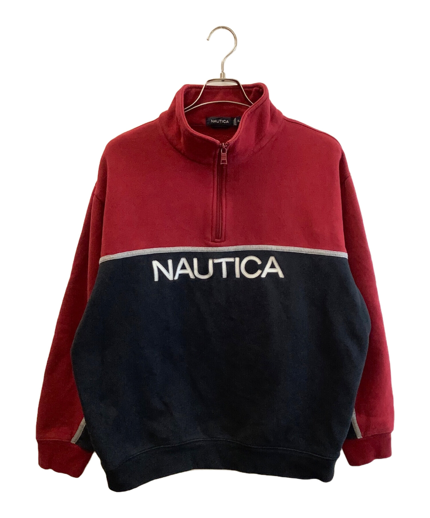 NAUTICA (ノーティカ) スウェット レッド×ネイビー サイズ:XL