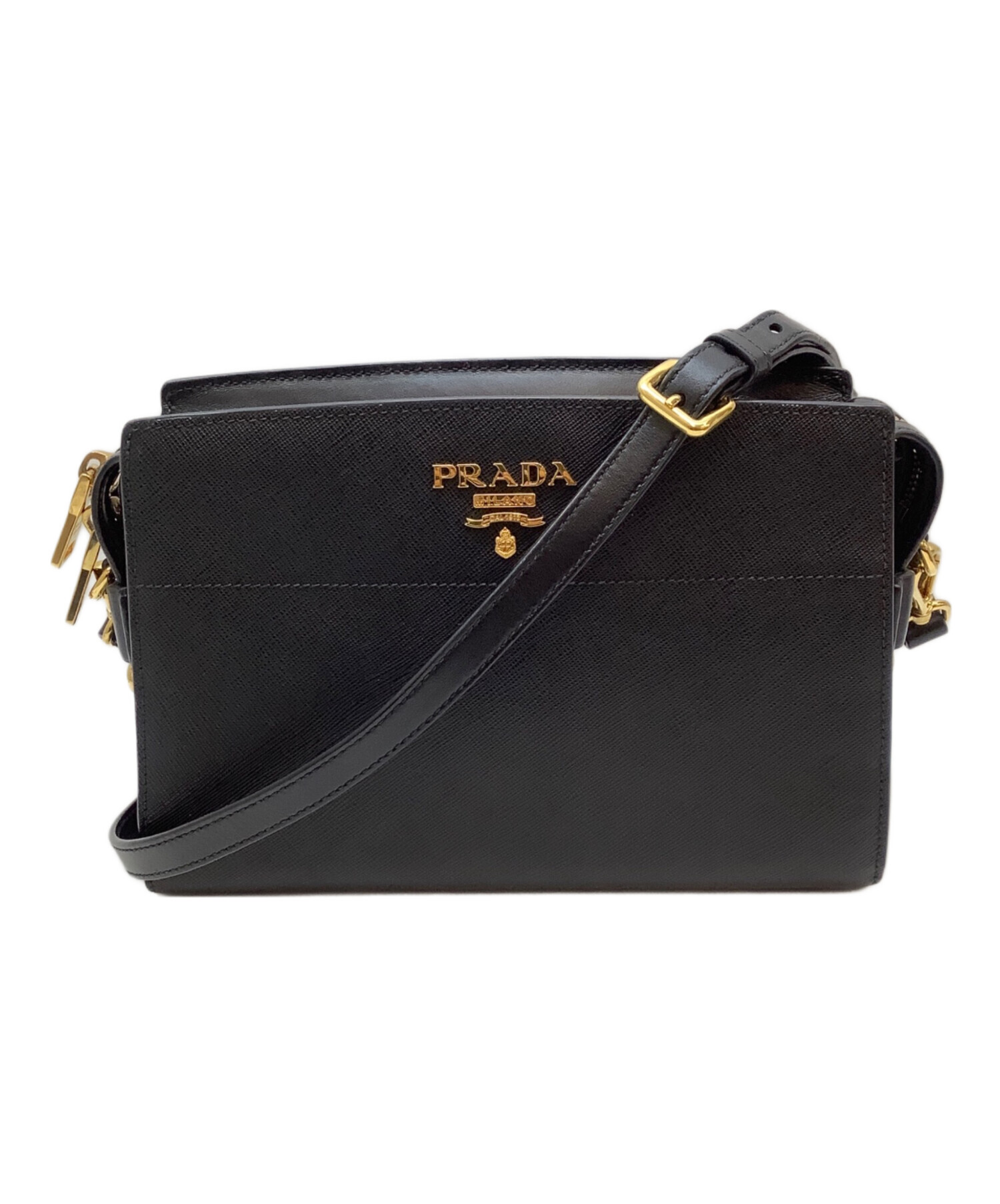 中古・古着通販】PRADA (プラダ) サフィアーノショルダーバッグ ブラック｜ブランド・古着通販 トレファク公式【TREFAC  FASHION】スマホサイト