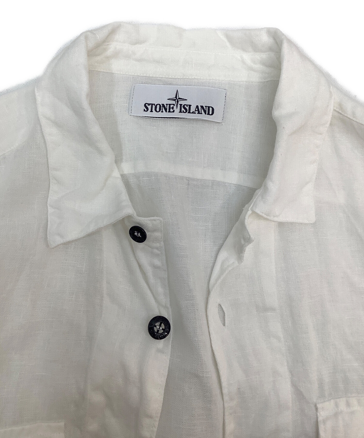 中古・古着通販】STONE ISLAND (ストーンアイランド) リネンシャツ ホワイト サイズ:S｜ブランド・古着通販 トレファク公式【TREFAC  FASHION】スマホサイト