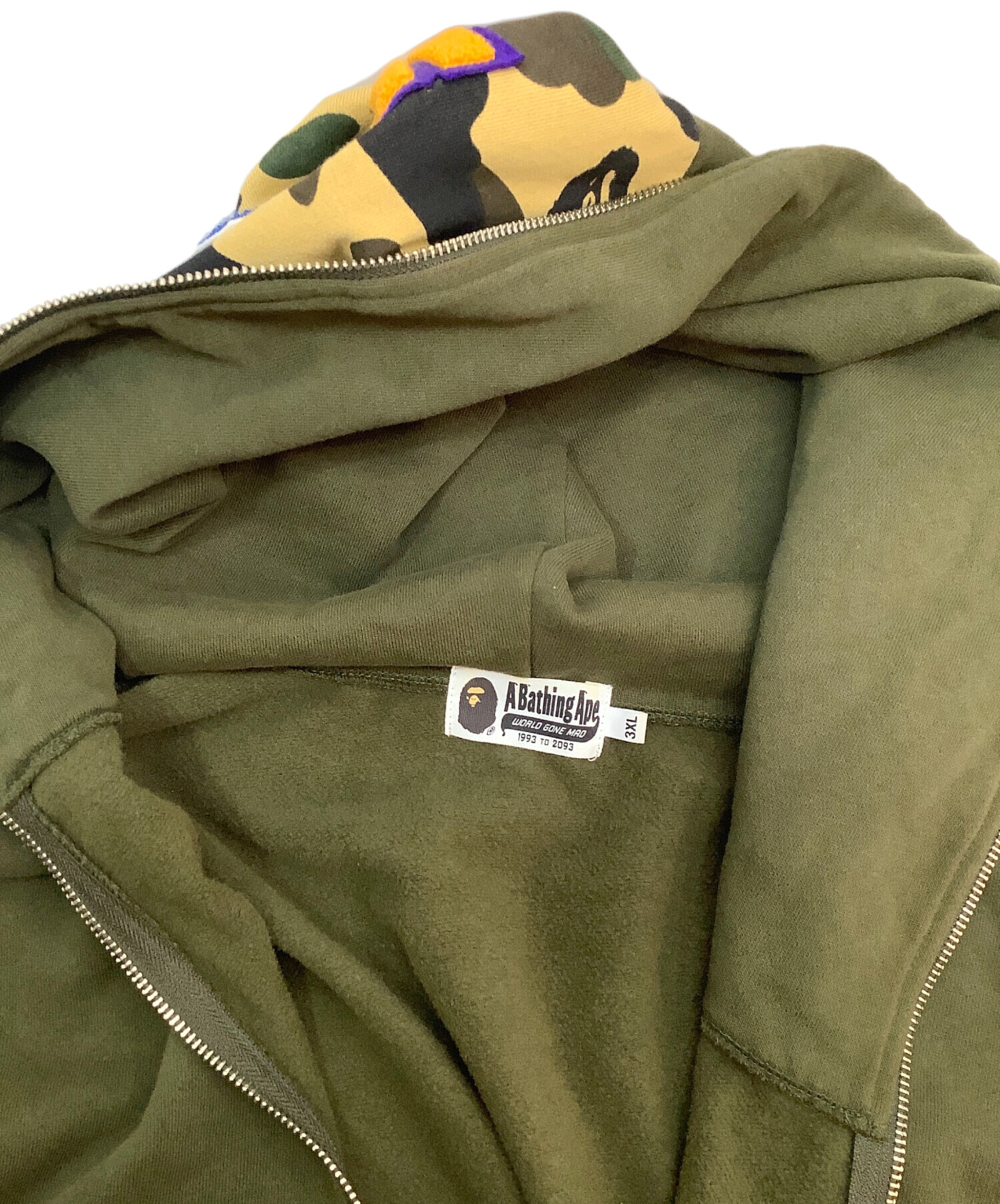 中古・古着通販】A BATHING APE (アベイシングエイプ) シャークパーカー オリーブ サイズ:3XL｜ブランド・古着通販  トレファク公式【TREFAC FASHION】スマホサイト