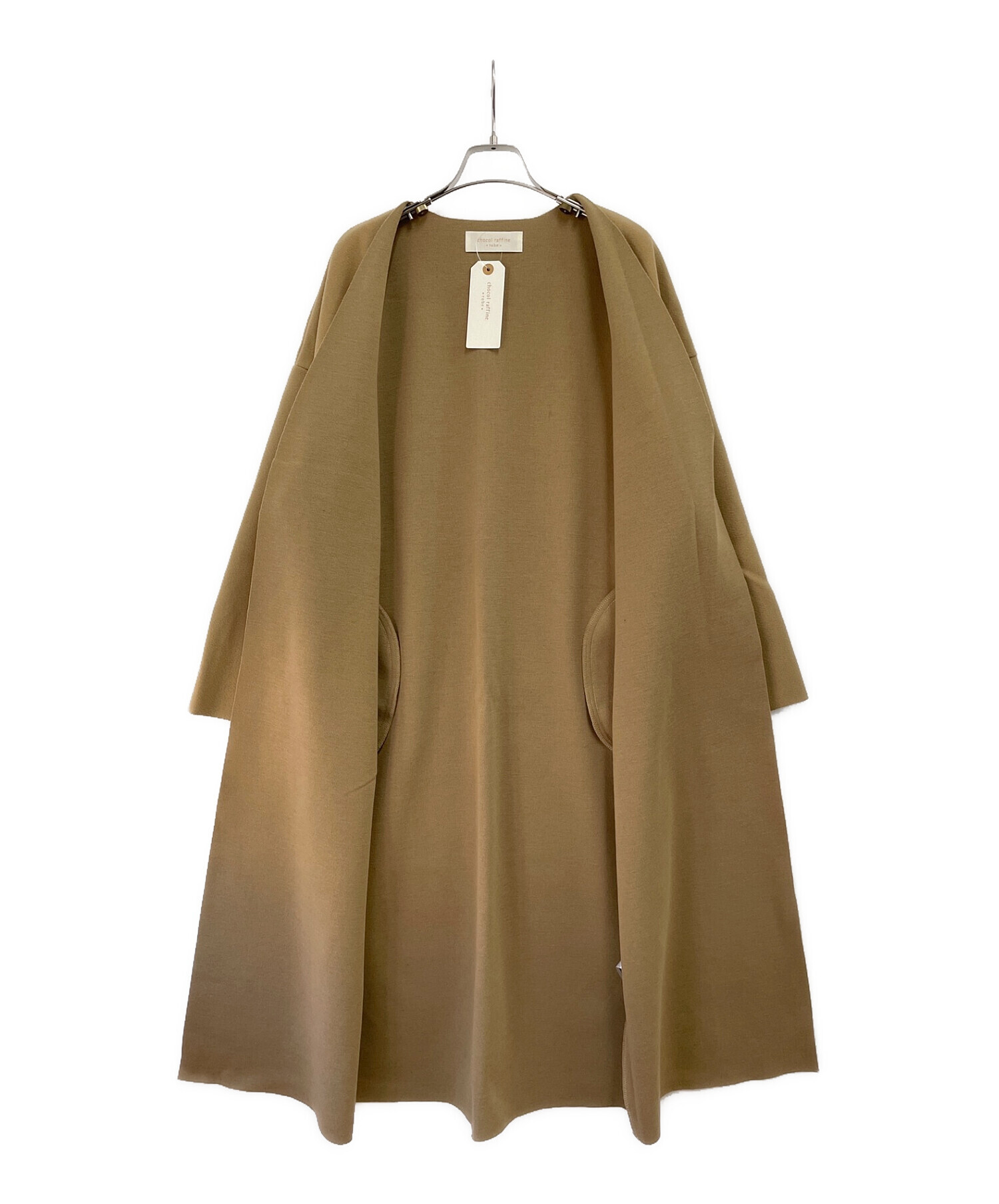 chocol raffine robe (ショコラフィネローブ) 着流しノーカラーリングコート ベージュ サイズ:SIZE FREE 未使用品