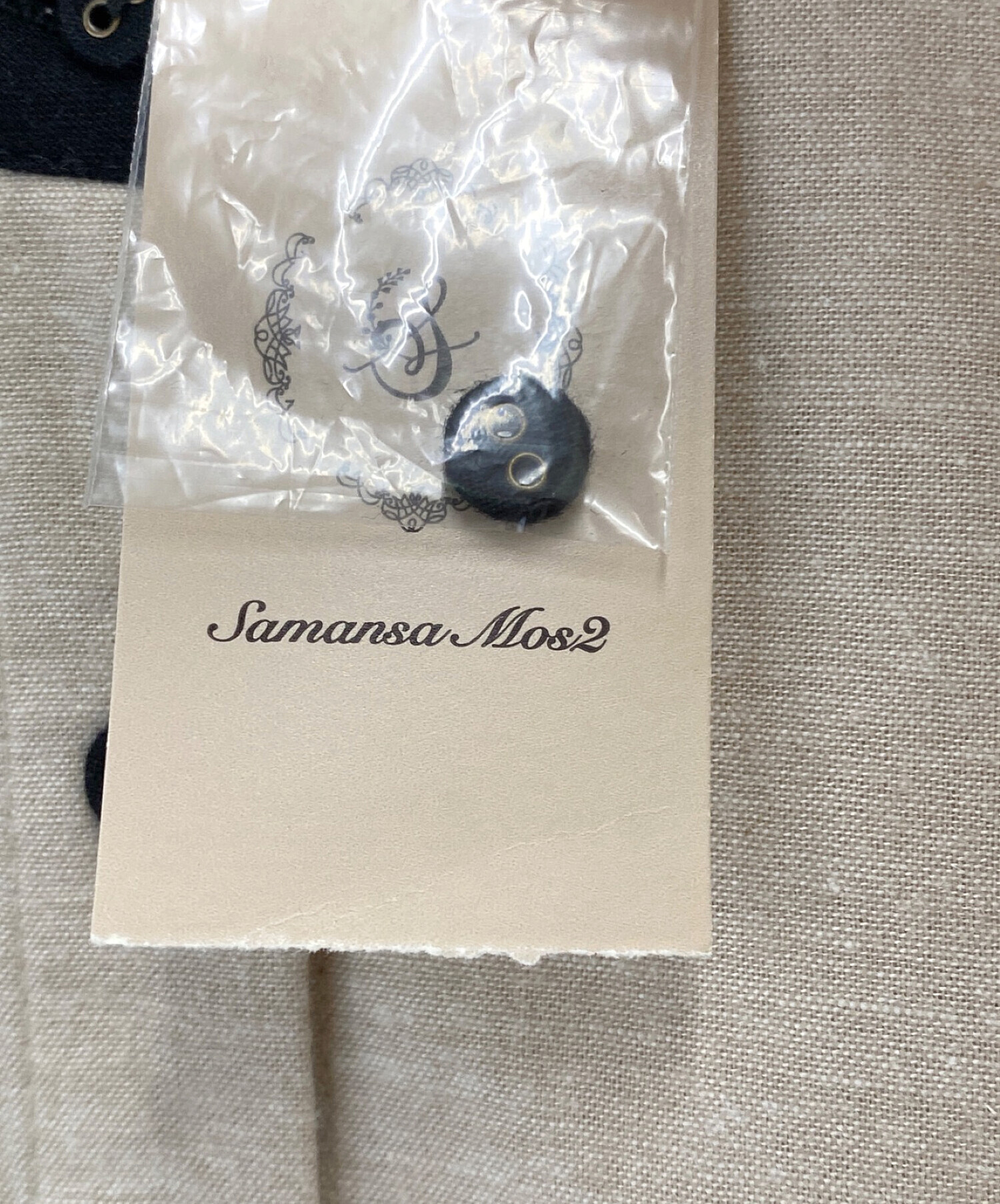 Samansa Mos2 (サマンサモスモス) 襟配色スタンドカラーワンピース ベージュ サイズ:SIZE フリー 未使用品