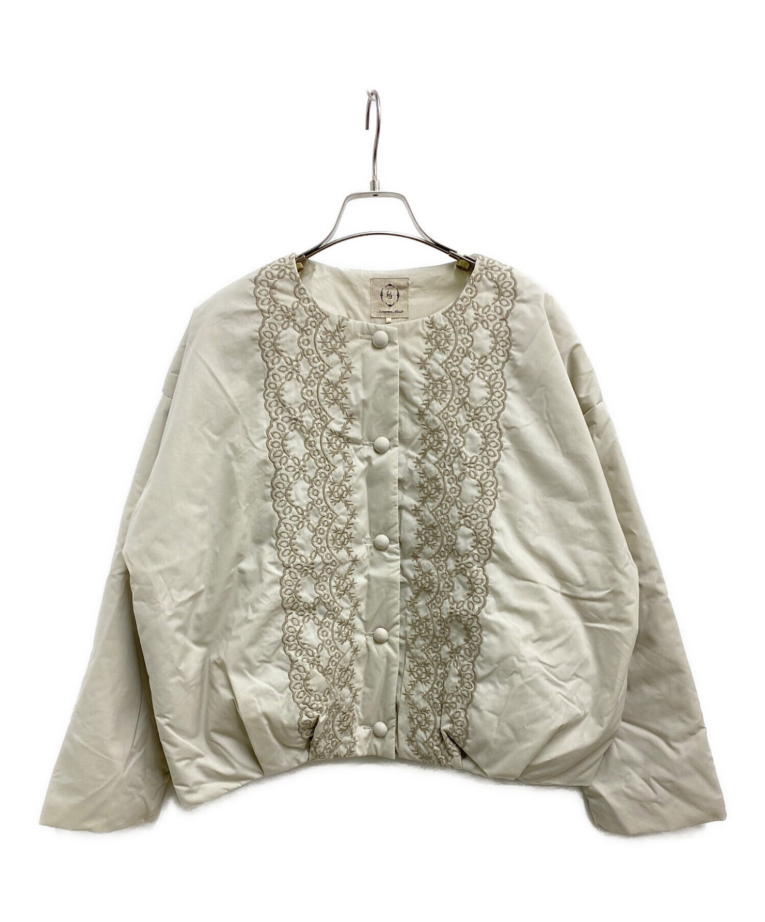 Samansa Mos2 (サマンサモスモス) 中綿刺繍ジャケット キナリ サイズ:SIZE フリー 未使用品