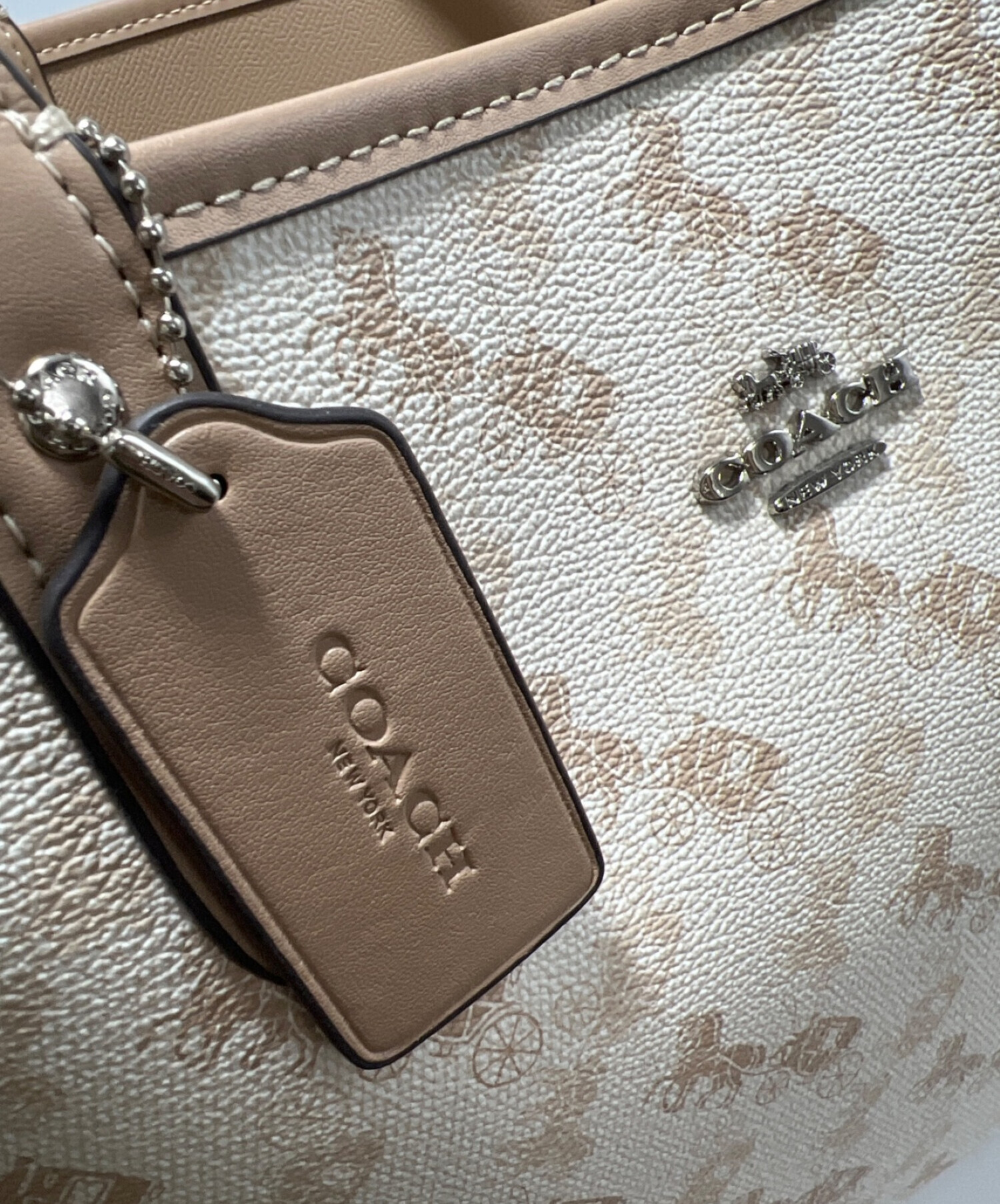 コーチ coach トートバッグ シグネチャー F58292 pvc ベージュAinの