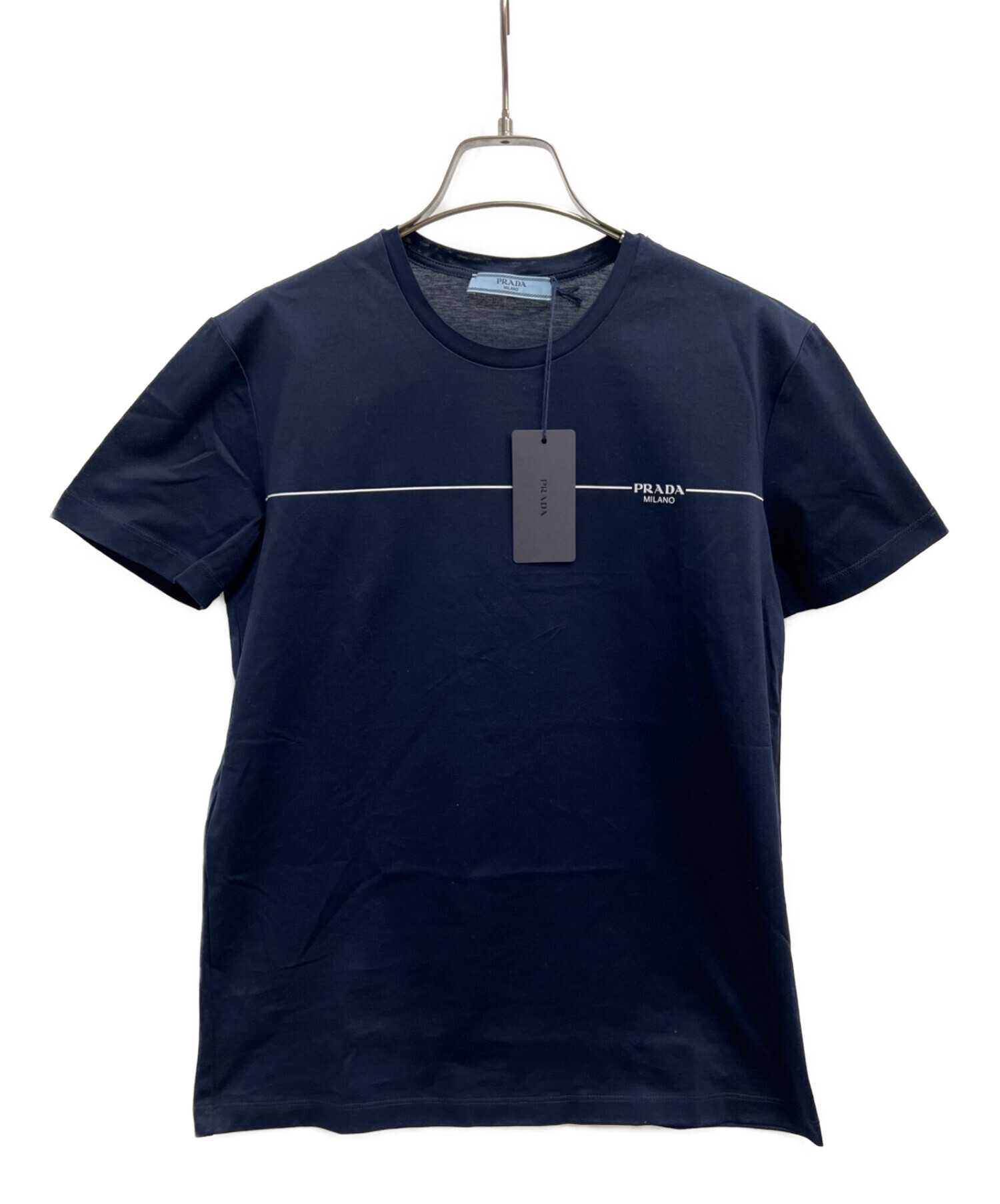 メンズプラダPRADA Tシャツ ネイビーL - Tシャツ/カットソー(半袖/袖なし)