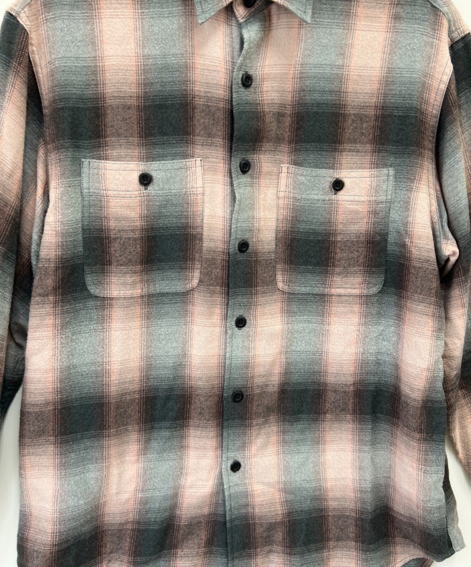 Ron Herman (ロンハーマン) Brushed Plaid SHIRT L/Sチェックシャツ ピンク×グレー サイズ:S