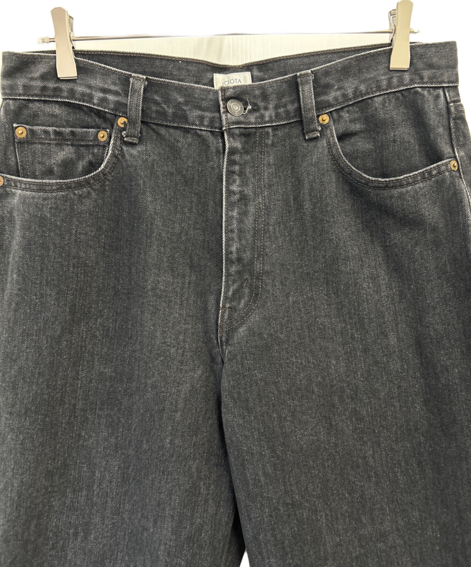 CIOTA (シオタ) スビンコットン 13.5oz ワイドテーパードデニム ブラック サイズ:W32